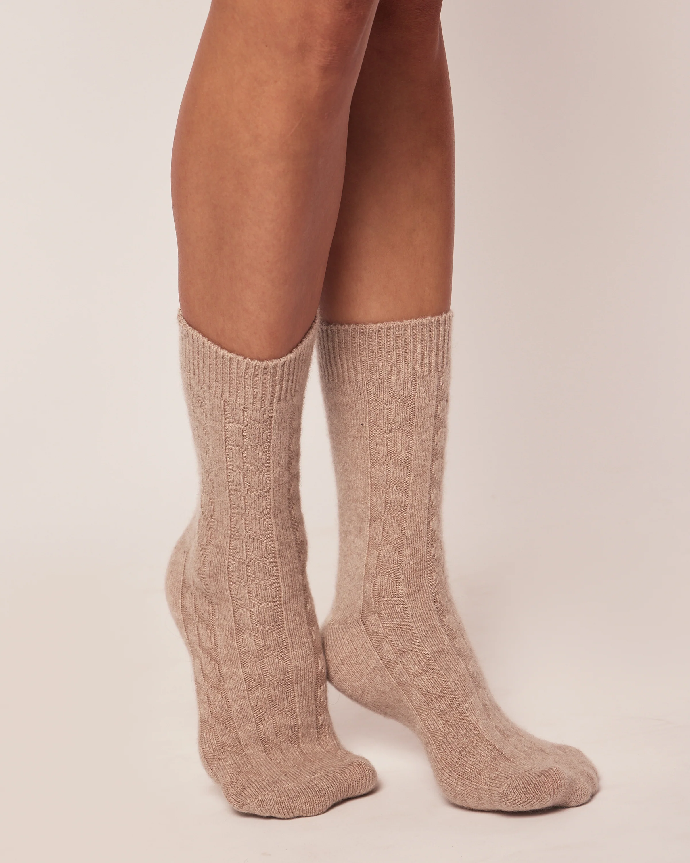 Women's Cashmere Socks in Camel - Image 3