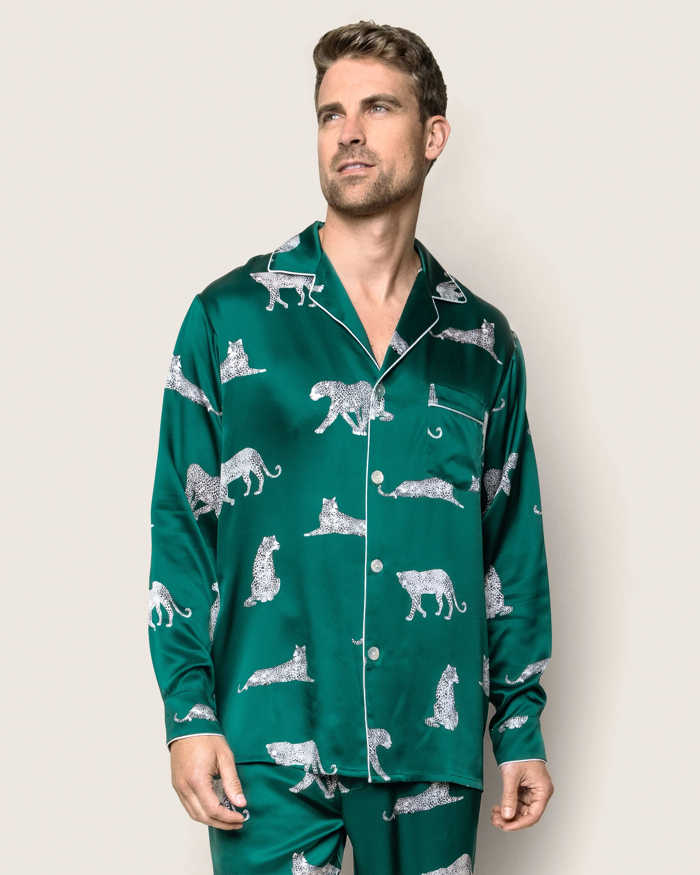 Men's Silk Pajama Set in Panthère de Luxe - Image 3