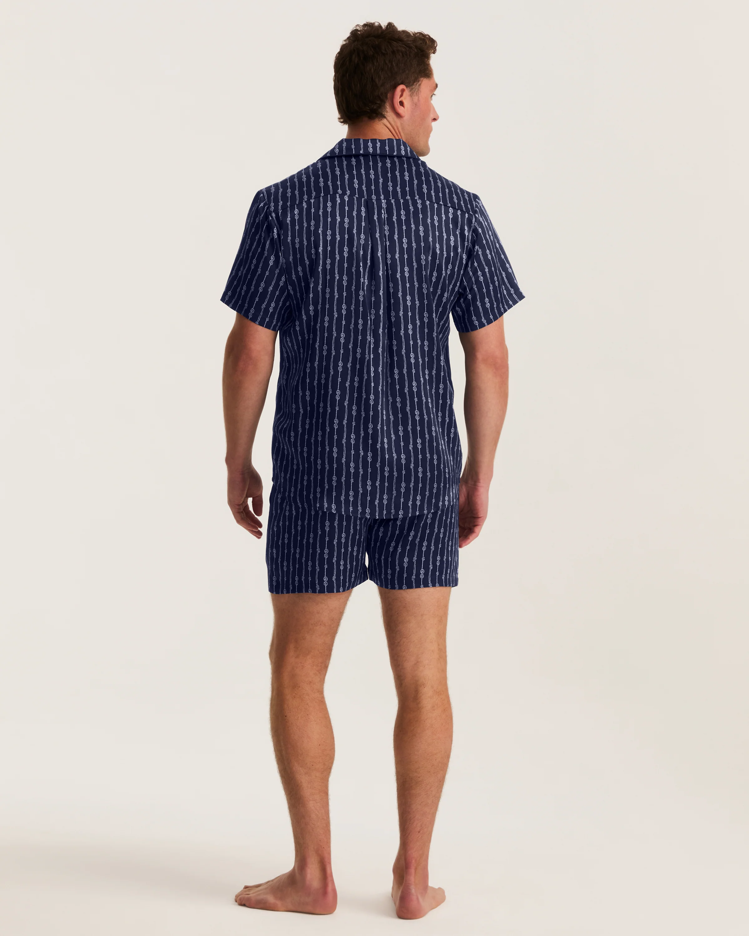 Men's Silk Pajama Short Set in Nautical Knots - Image 4