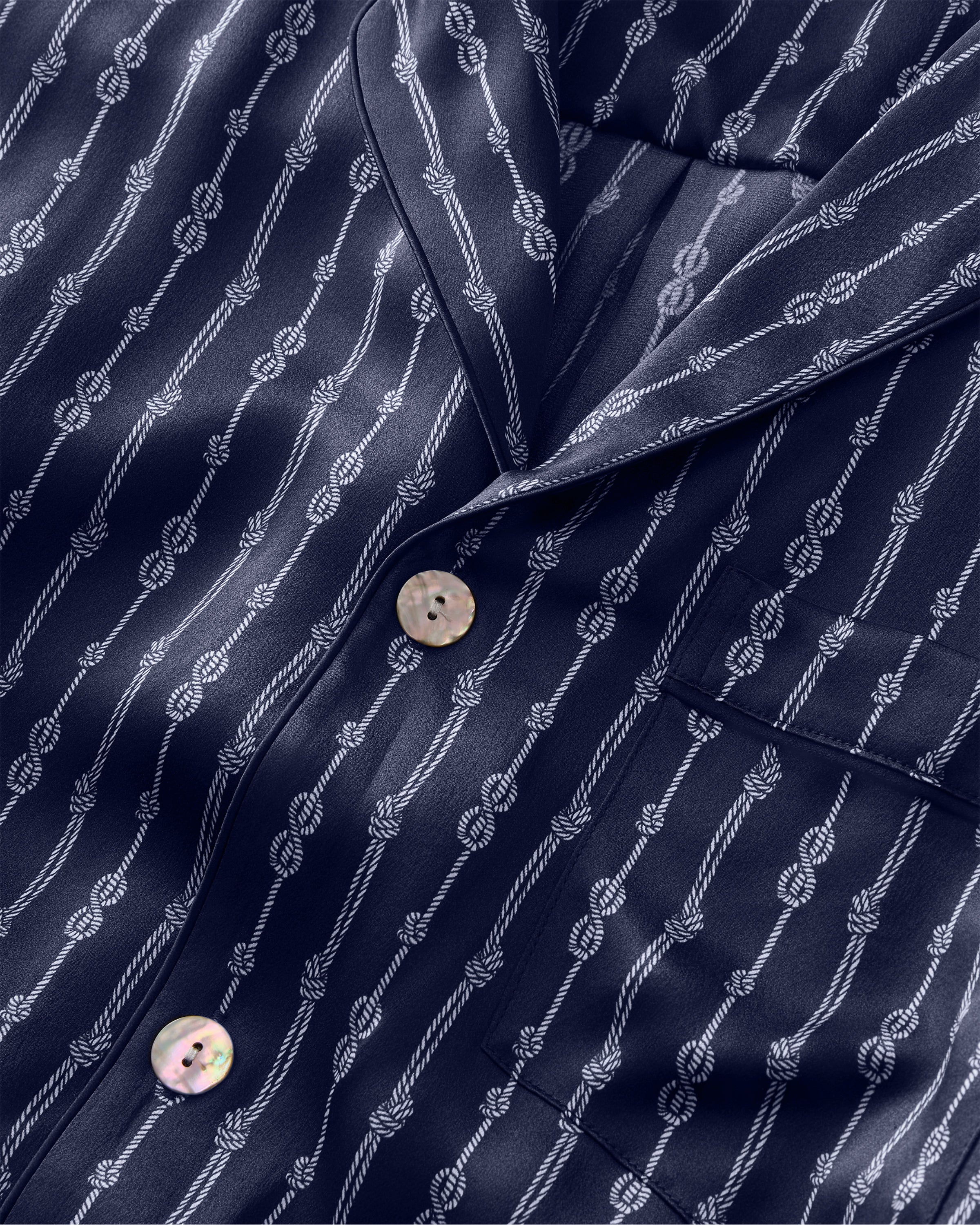 Men's Silk Pajama Short Set in Nautical Knots - Image 8