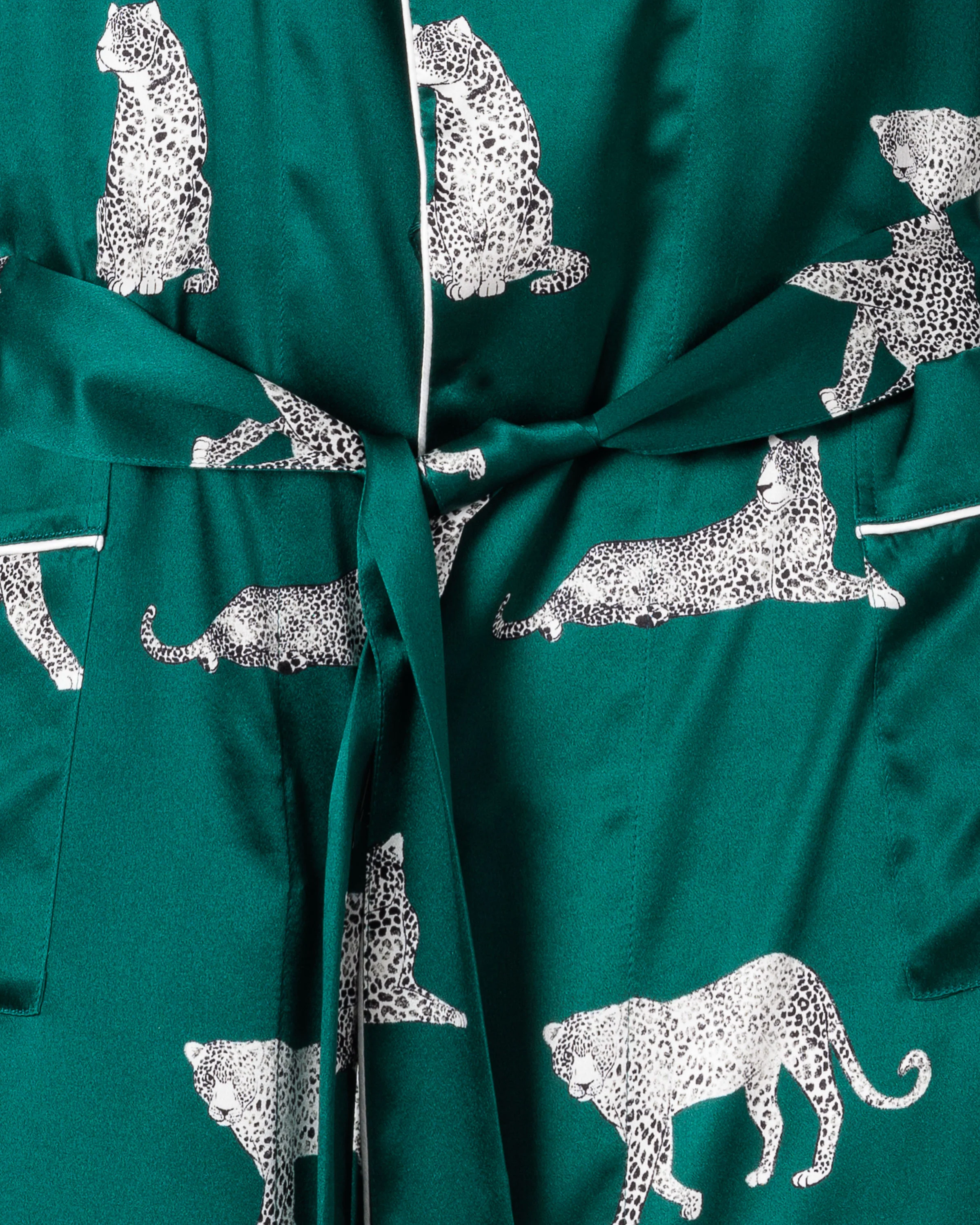 Women's Silk Long Robe in Panthère de Luxe - Image 5