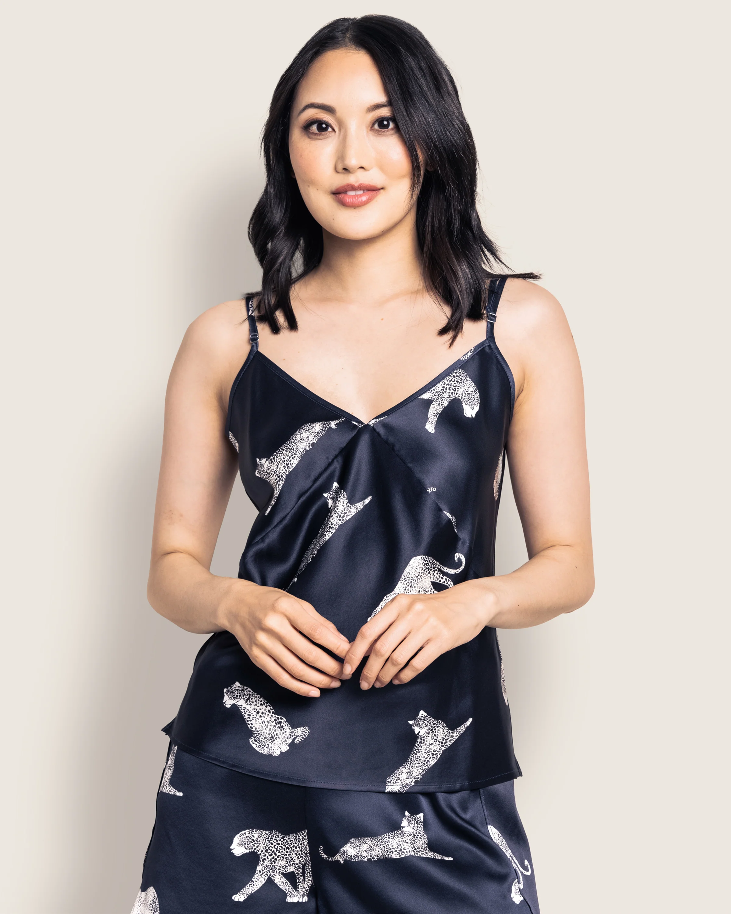 Women's Silk Cami Short Set in Panthère de Nuit - Image 3
