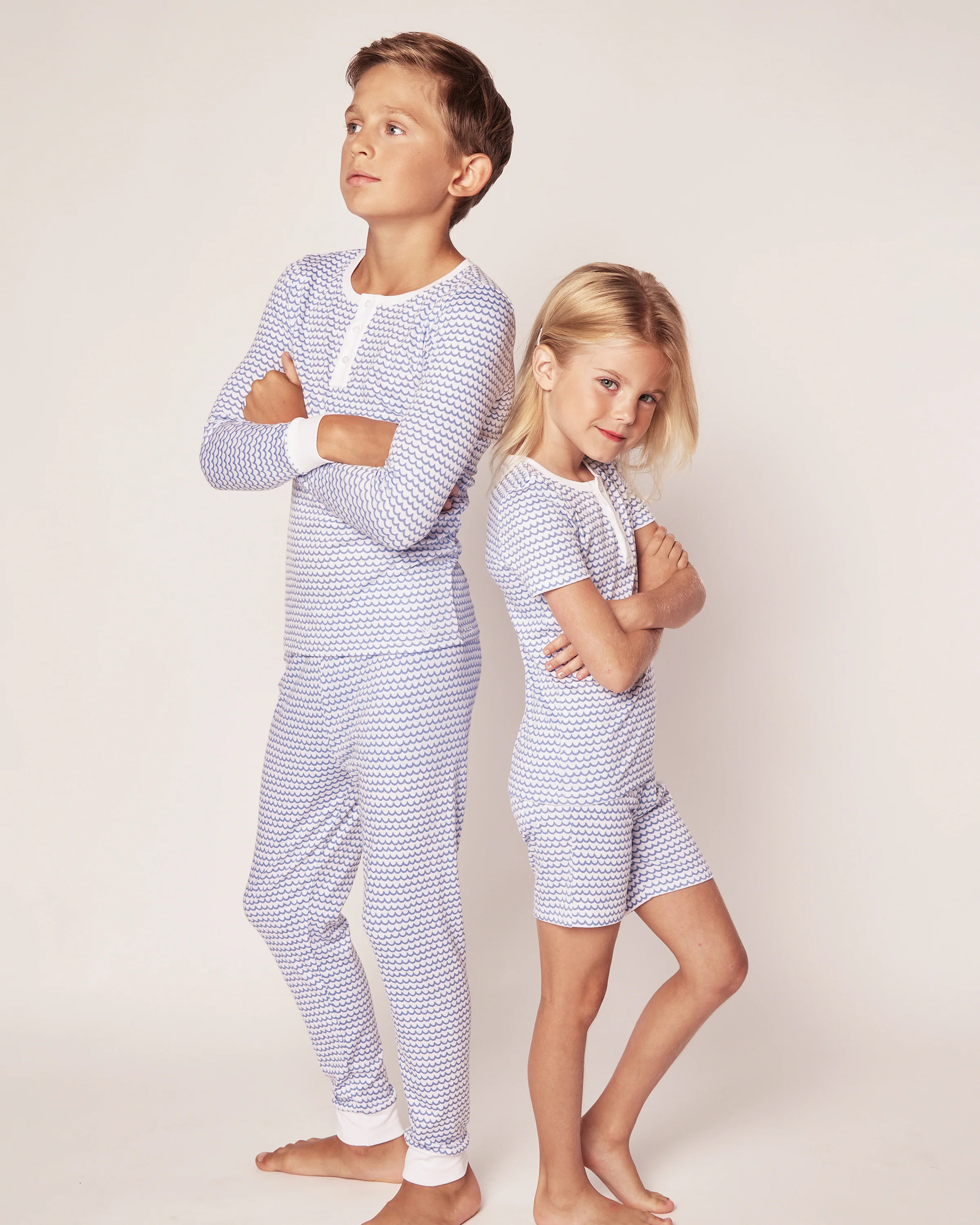 Kid's Pima Snug Fit Pajama Set in La Mer - Image 3