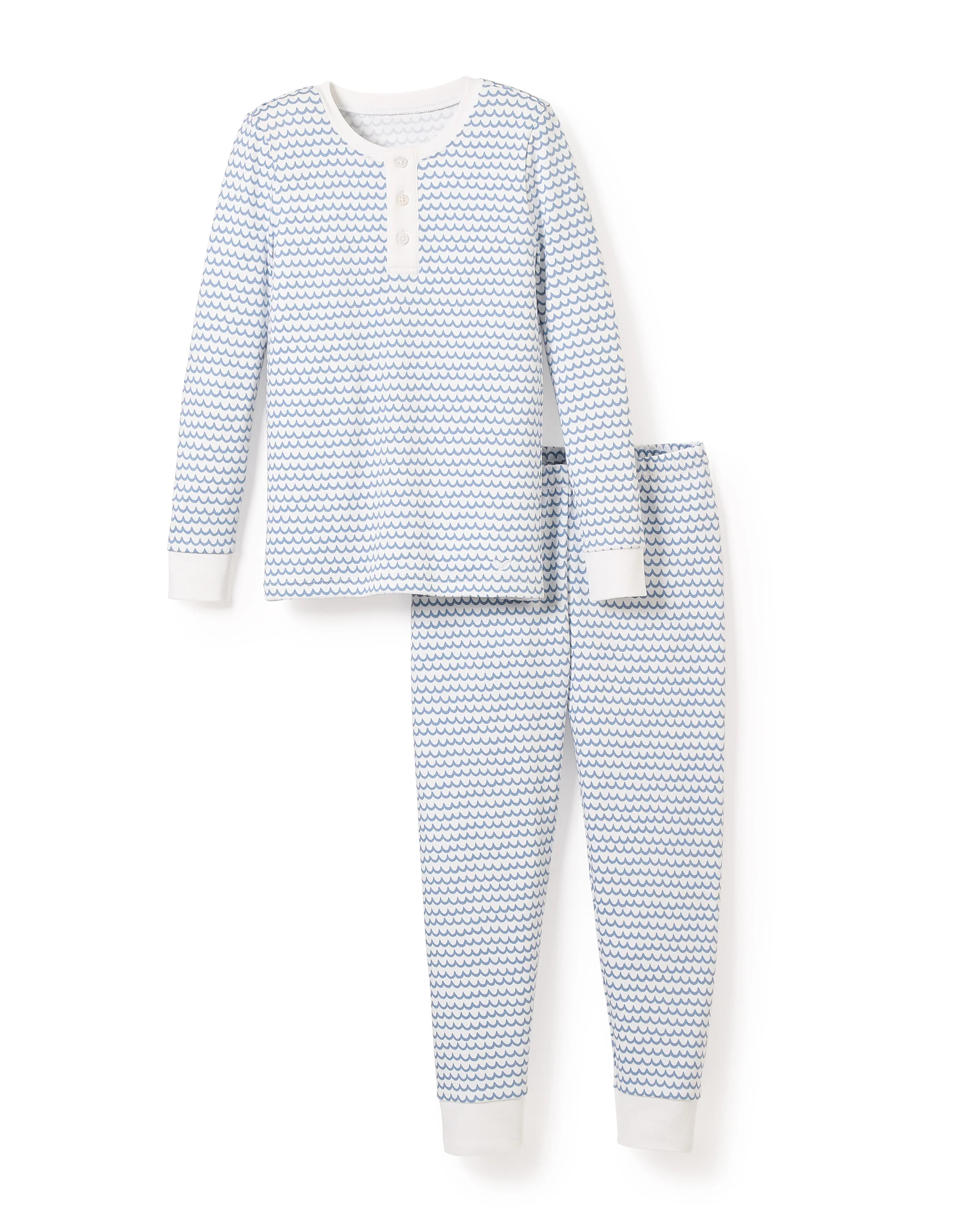 Kid's Pima Snug Fit Pajama Set in La Mer - Image 6
