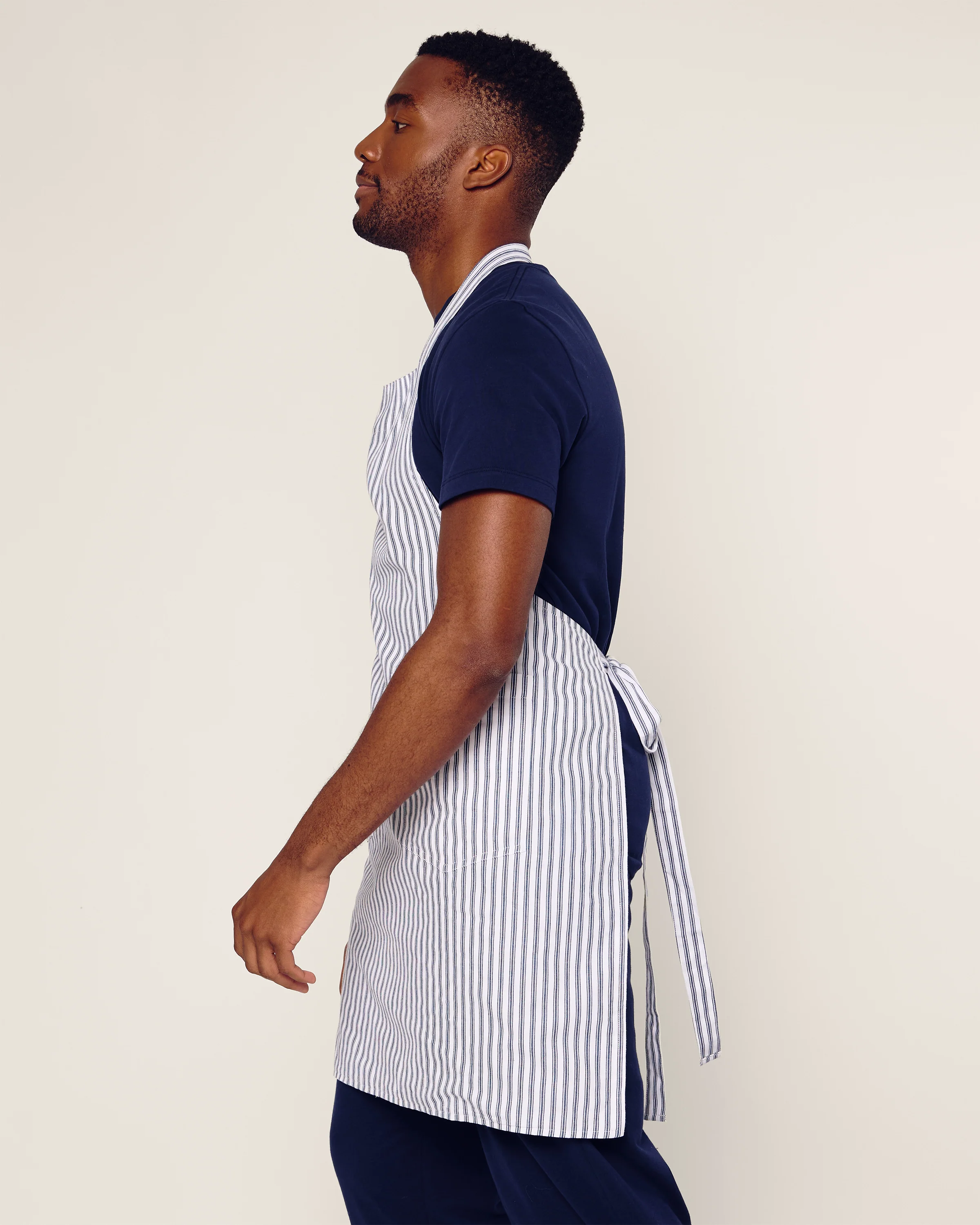 Adult Apron in Navy French Ticking - Image 3