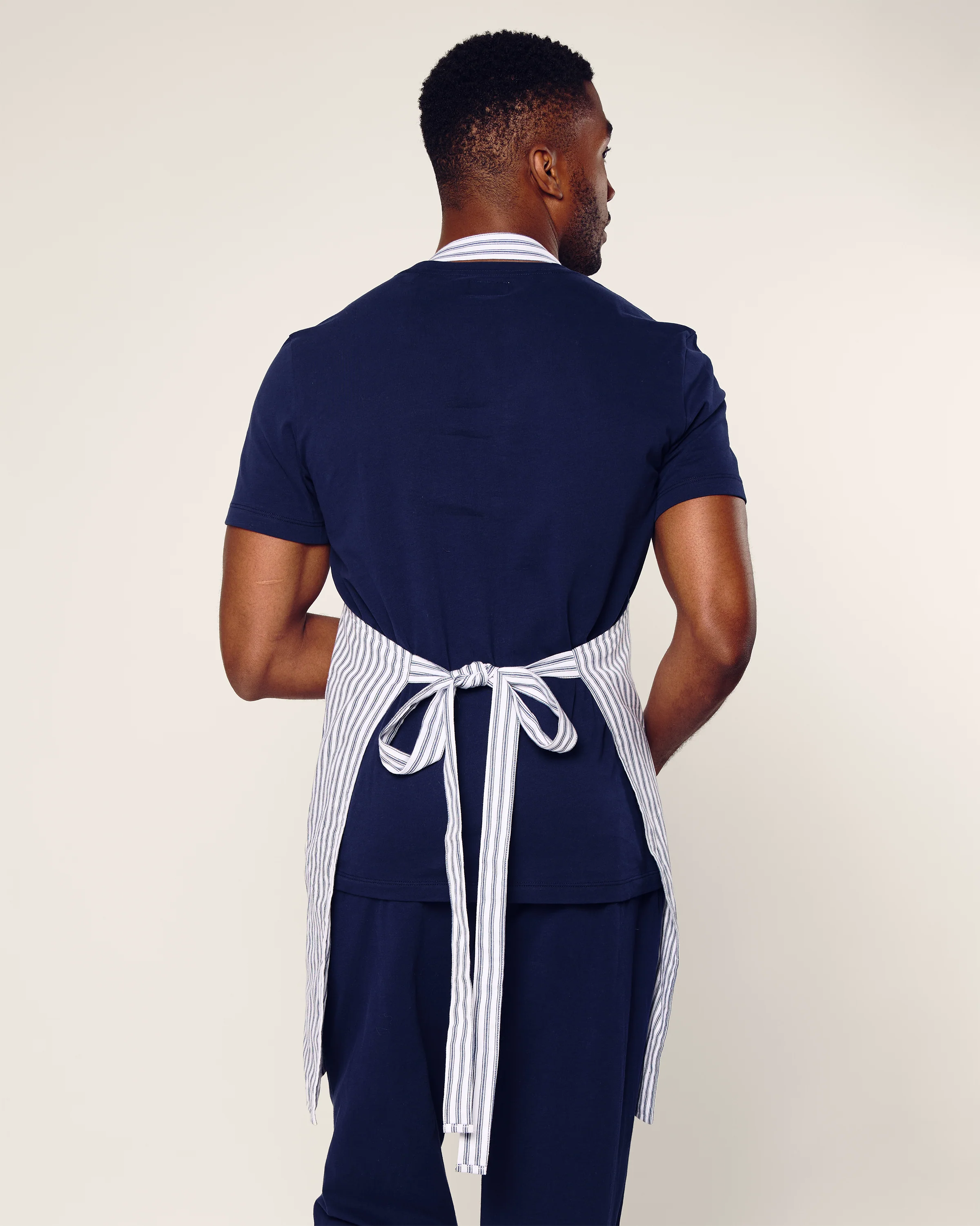 Adult Apron in Navy French Ticking - Image 4