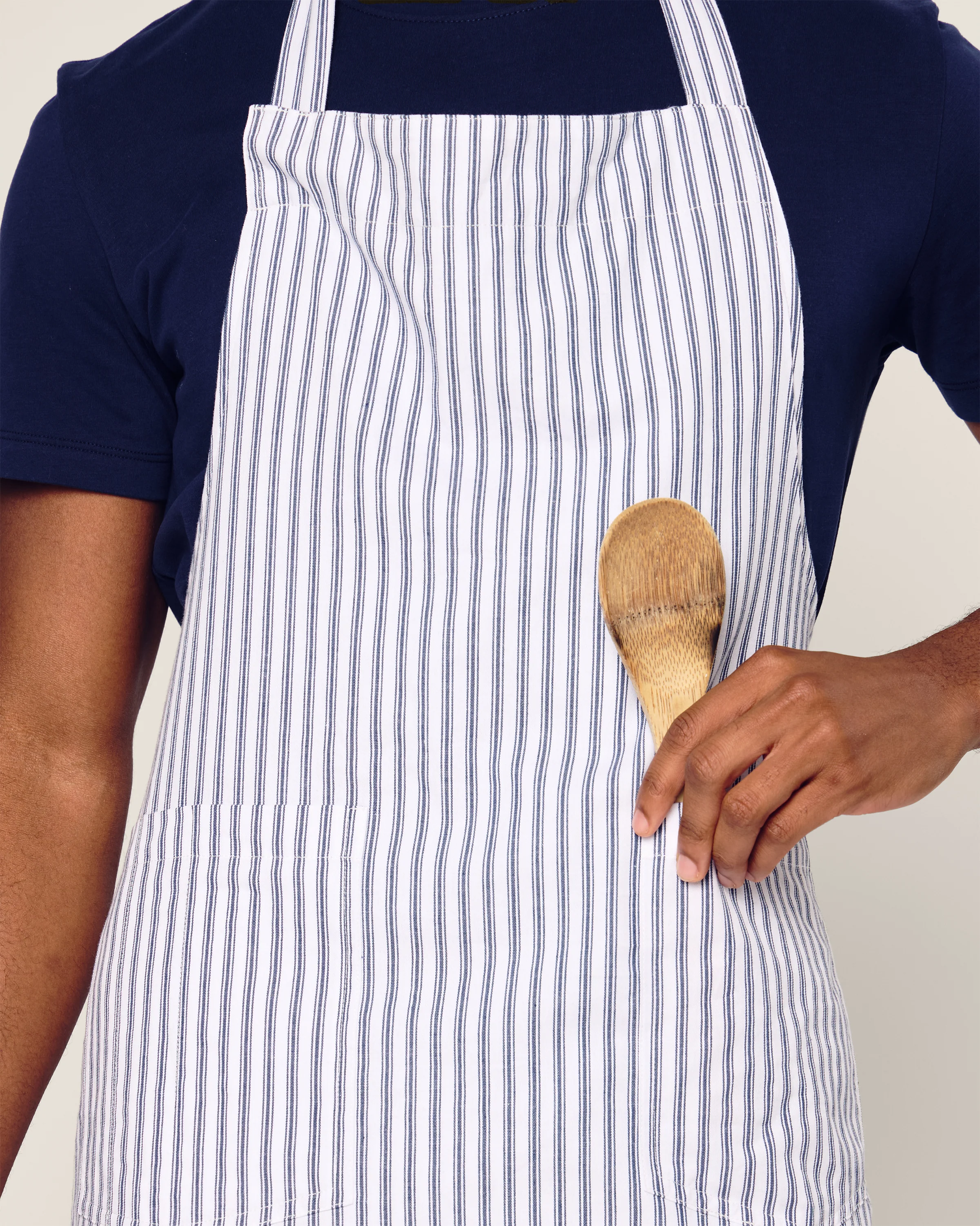 Adult Apron in Navy French Ticking - Image 5