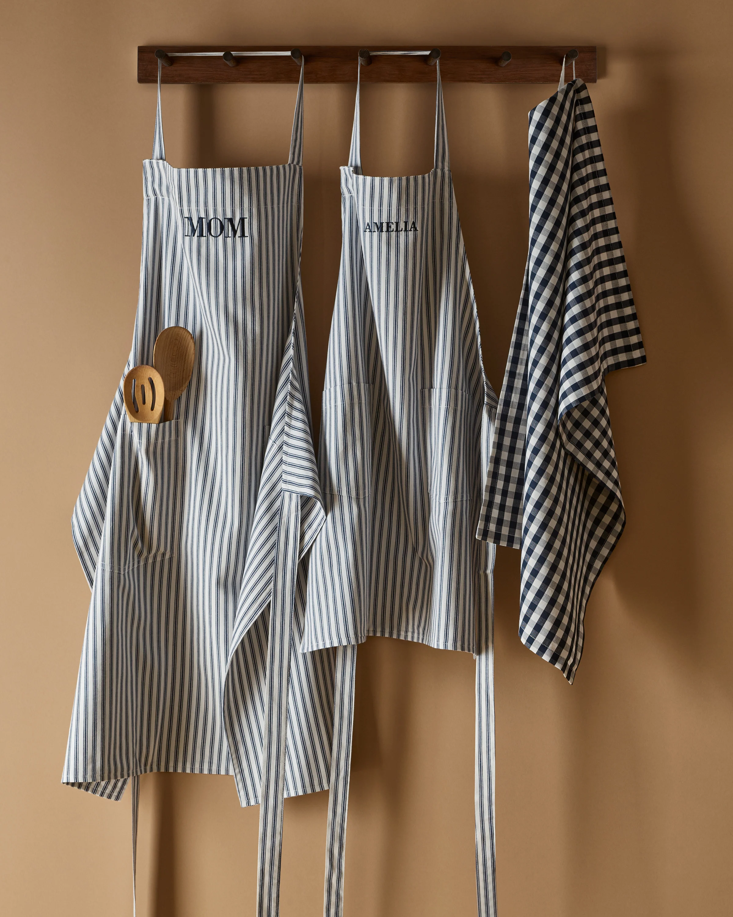 Adult Apron in Navy French Ticking - Image 6