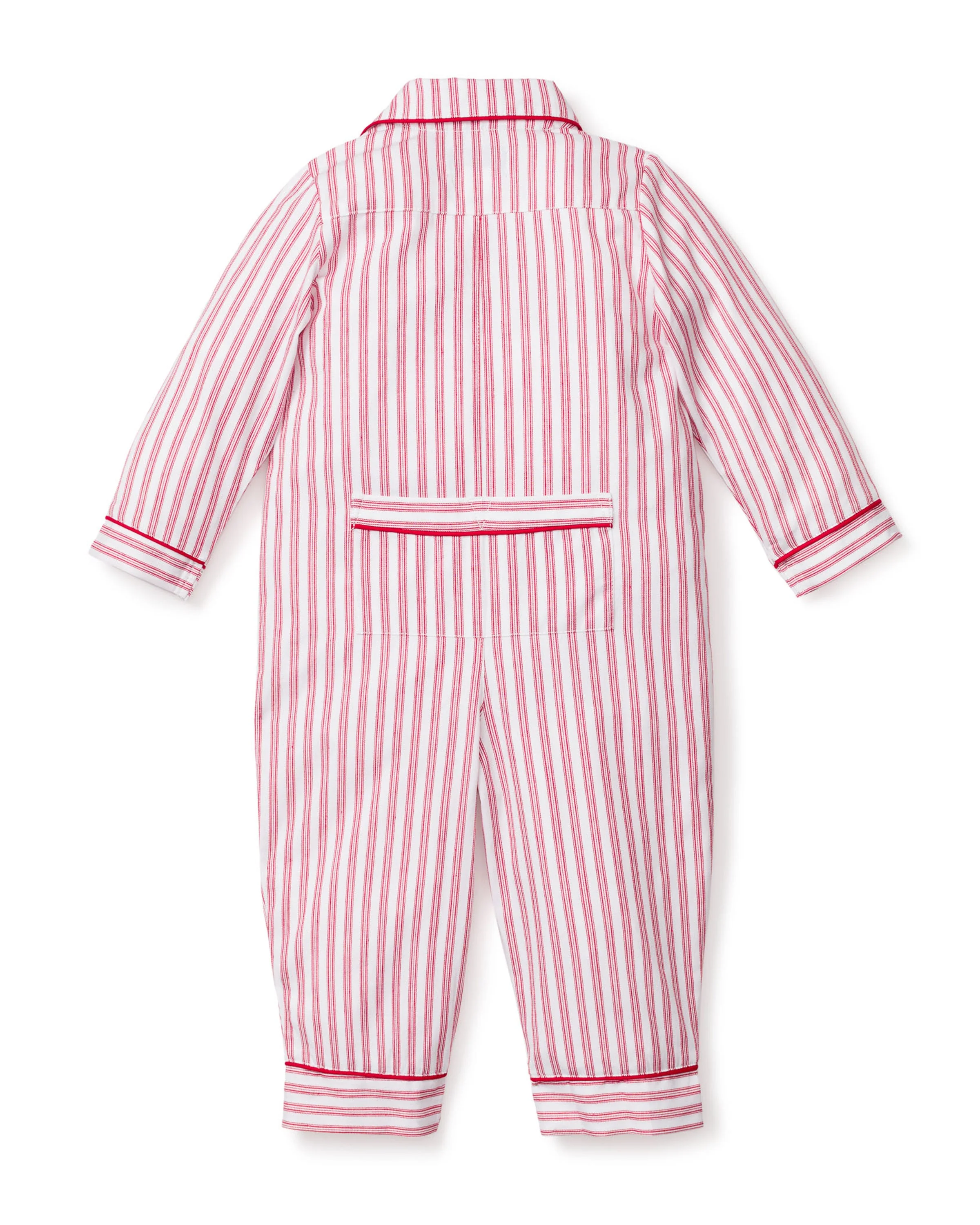 Baby's Twill Classic Romper in Antique Red Ticking - Image 3