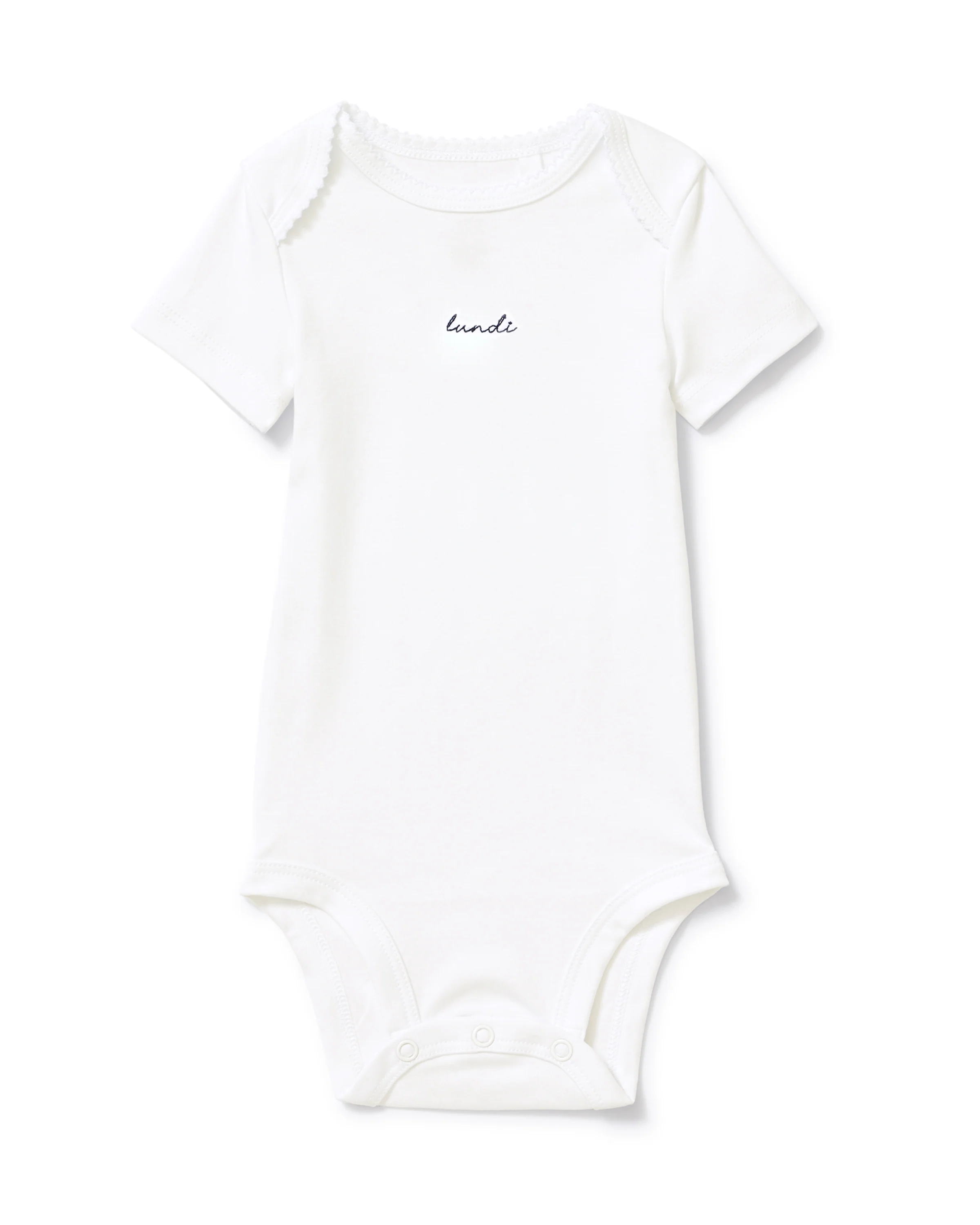 Baby's Pima Short Sleeve Onesie Set in French Lessons Blue - Image 2