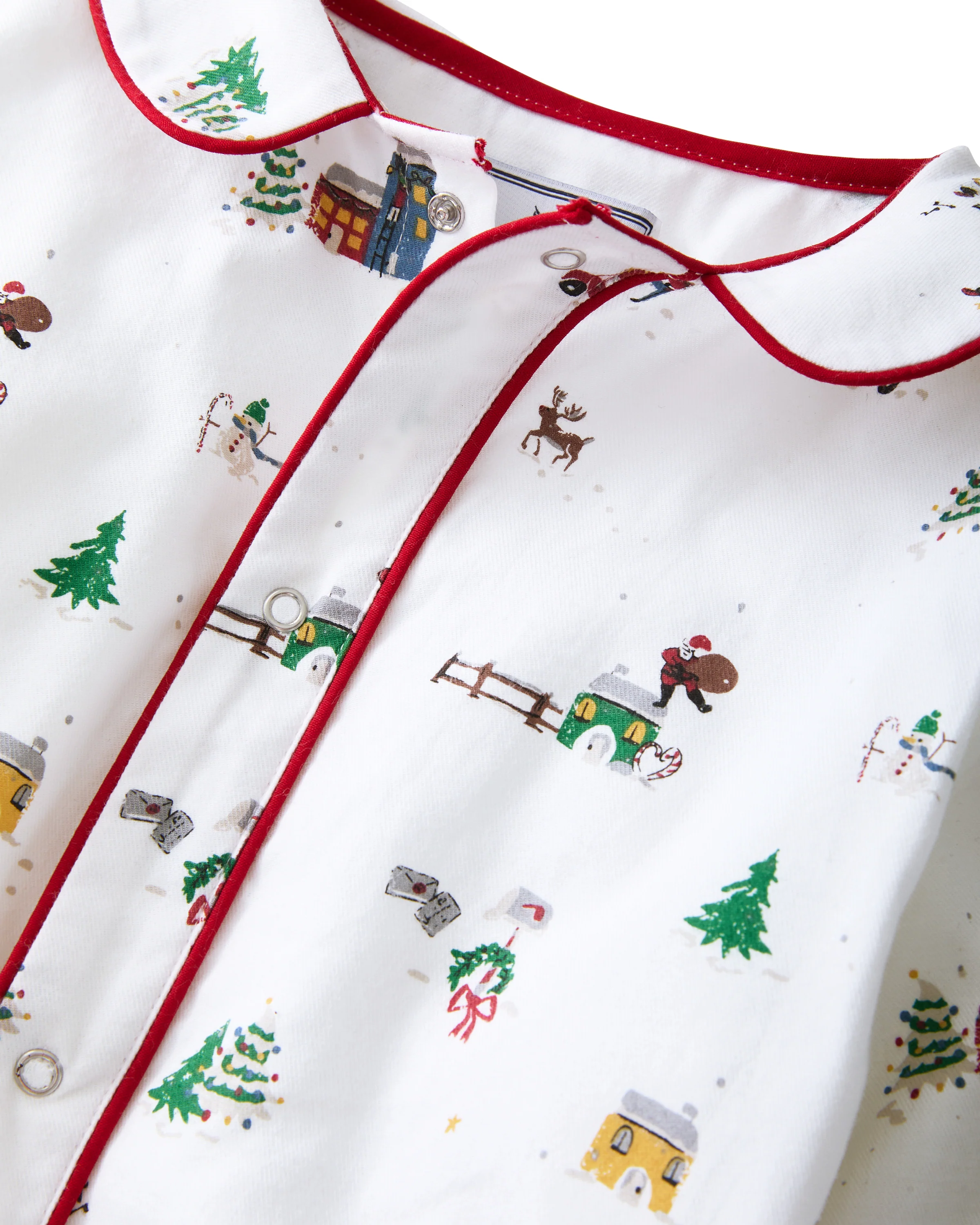 Baby's Twill Cambridge Romper in Holiday Town - Image 6