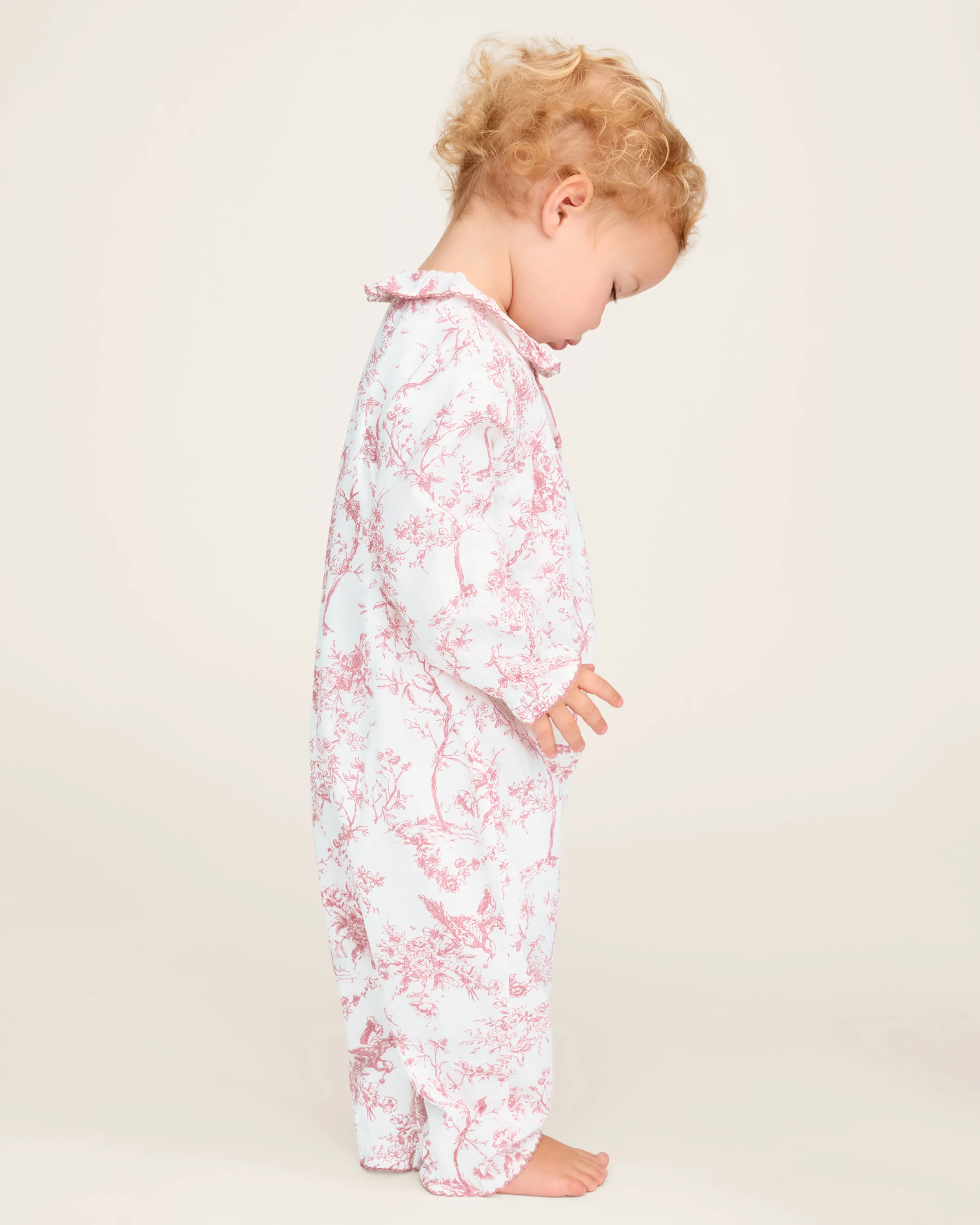 Baby's Twill Madeline Romper in Pink Timeless Toile - Image 4
