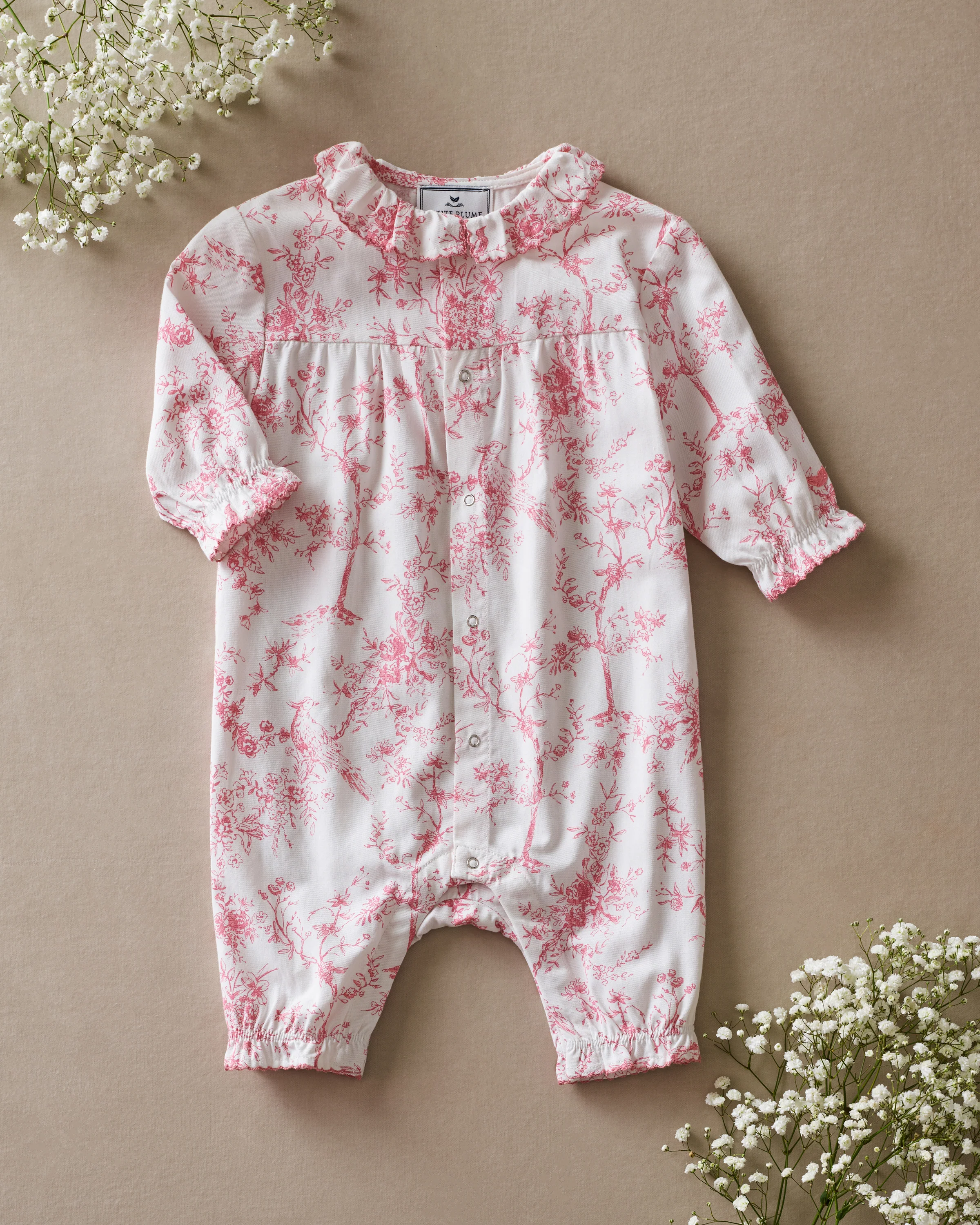 Baby's Twill Madeline Romper in Pink Timeless Toile - Image 5