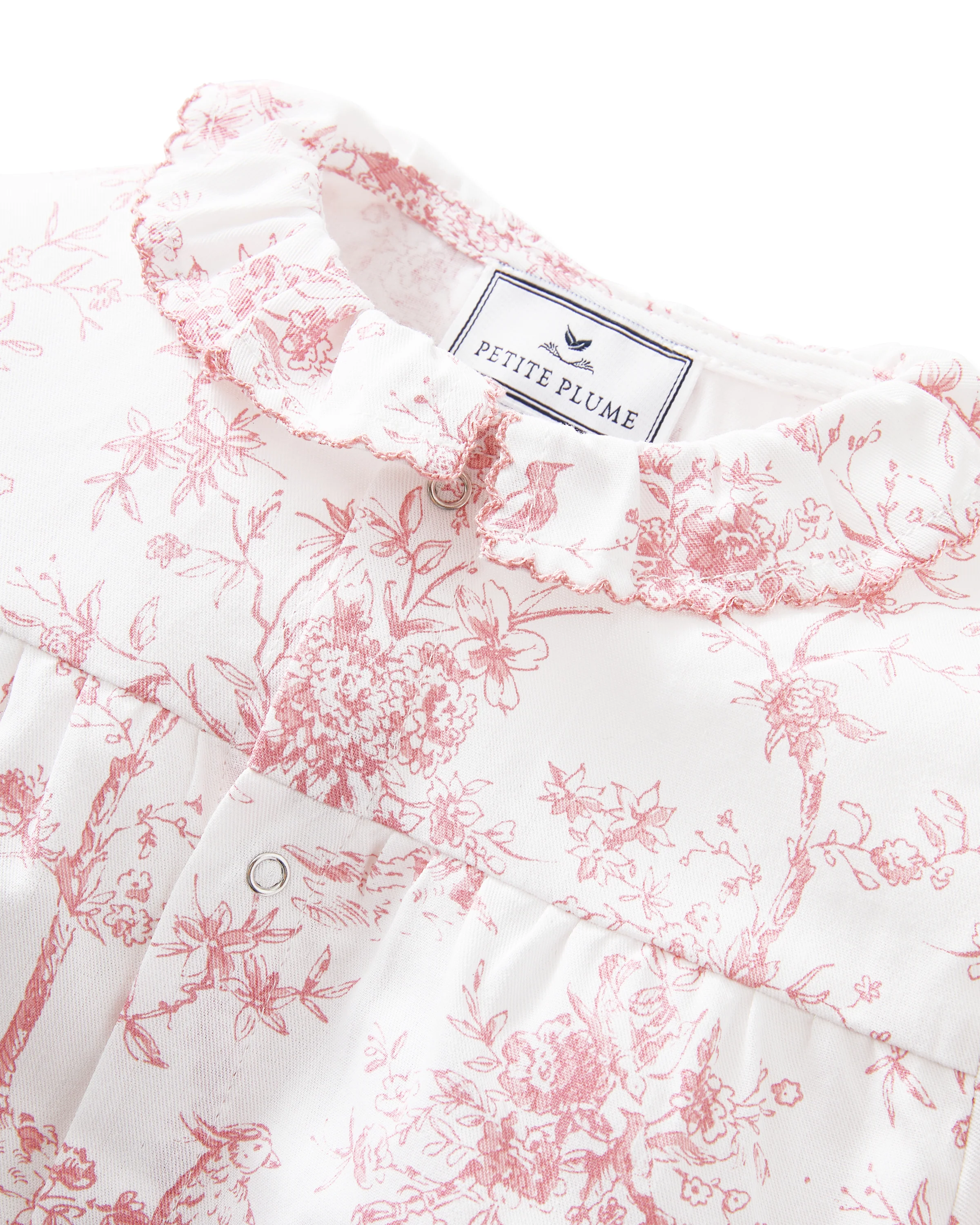 Baby's Twill Madeline Romper in Pink Timeless Toile - Image 6