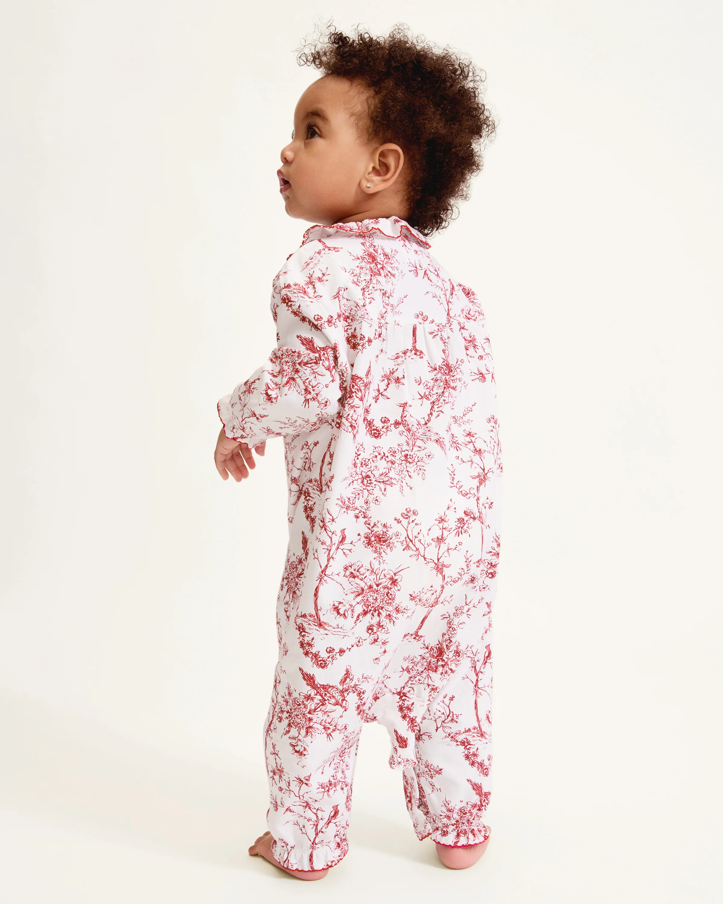 Baby's Twill Madeline Romper in Red Timeless Toile - Image 3