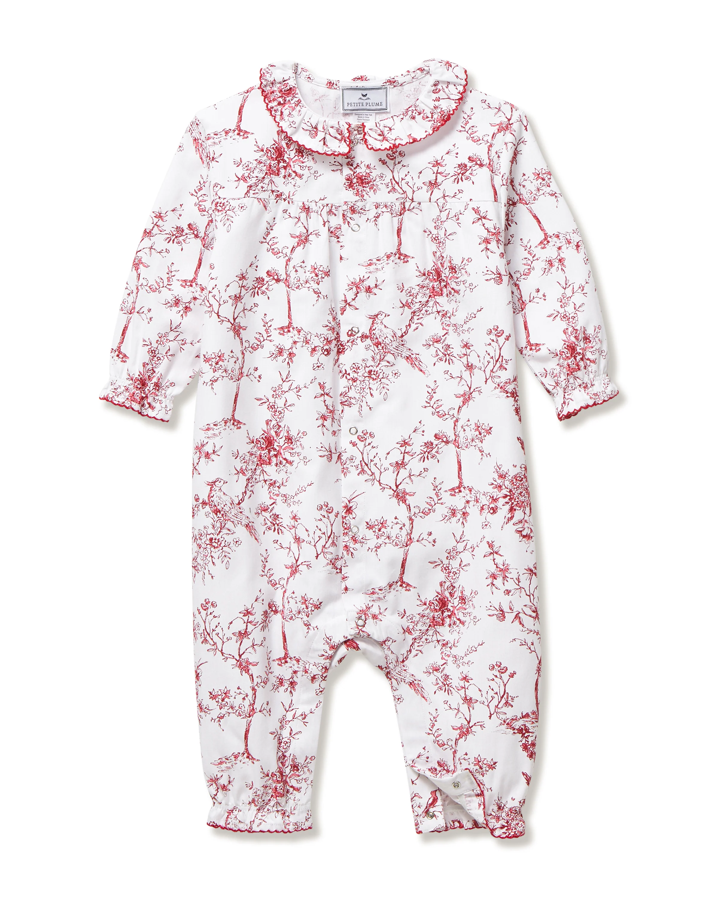 Baby's Twill Madeline Romper in Red Timeless Toile - Image 4