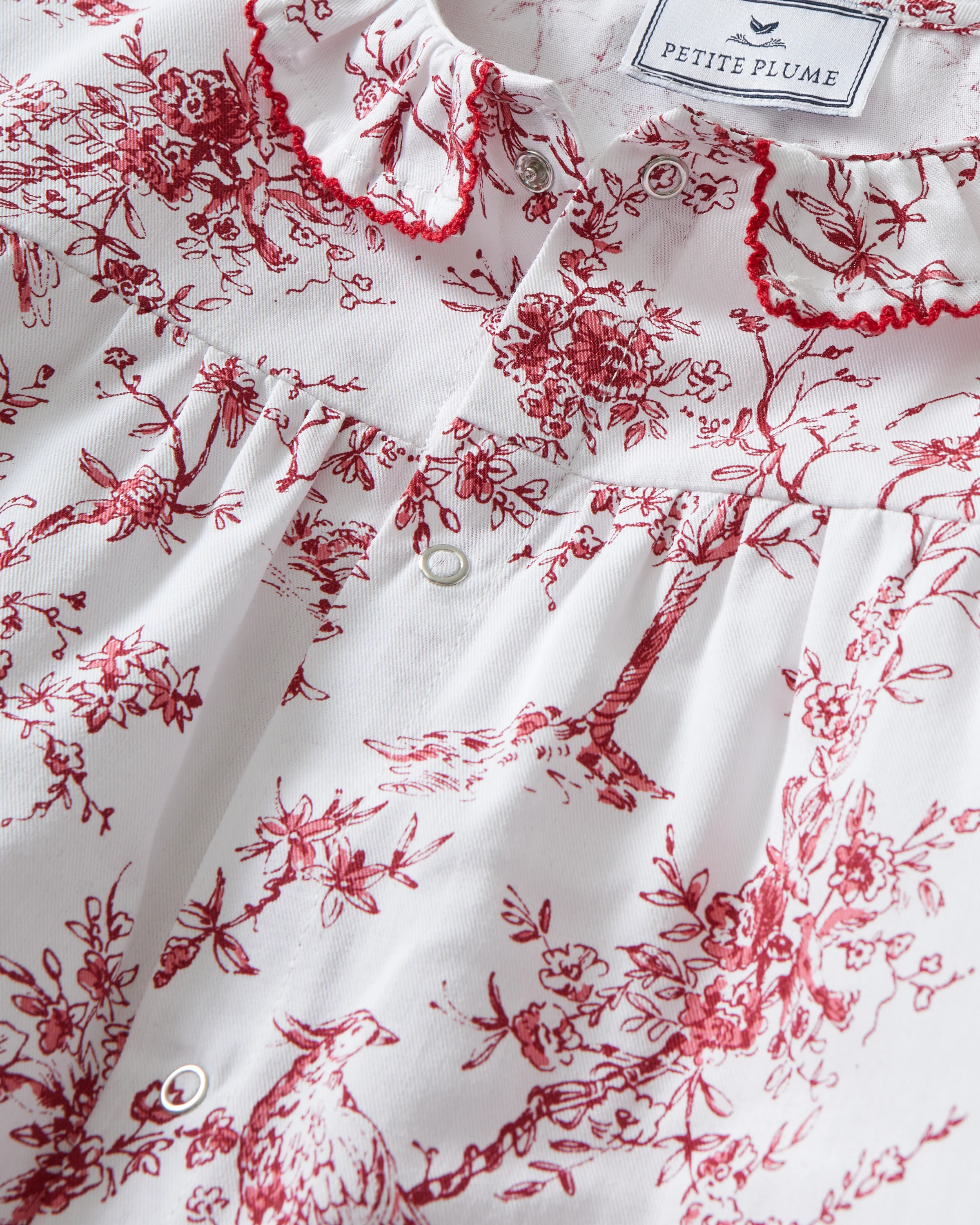 Baby's Twill Madeline Romper in Red Timeless Toile - Image 5
