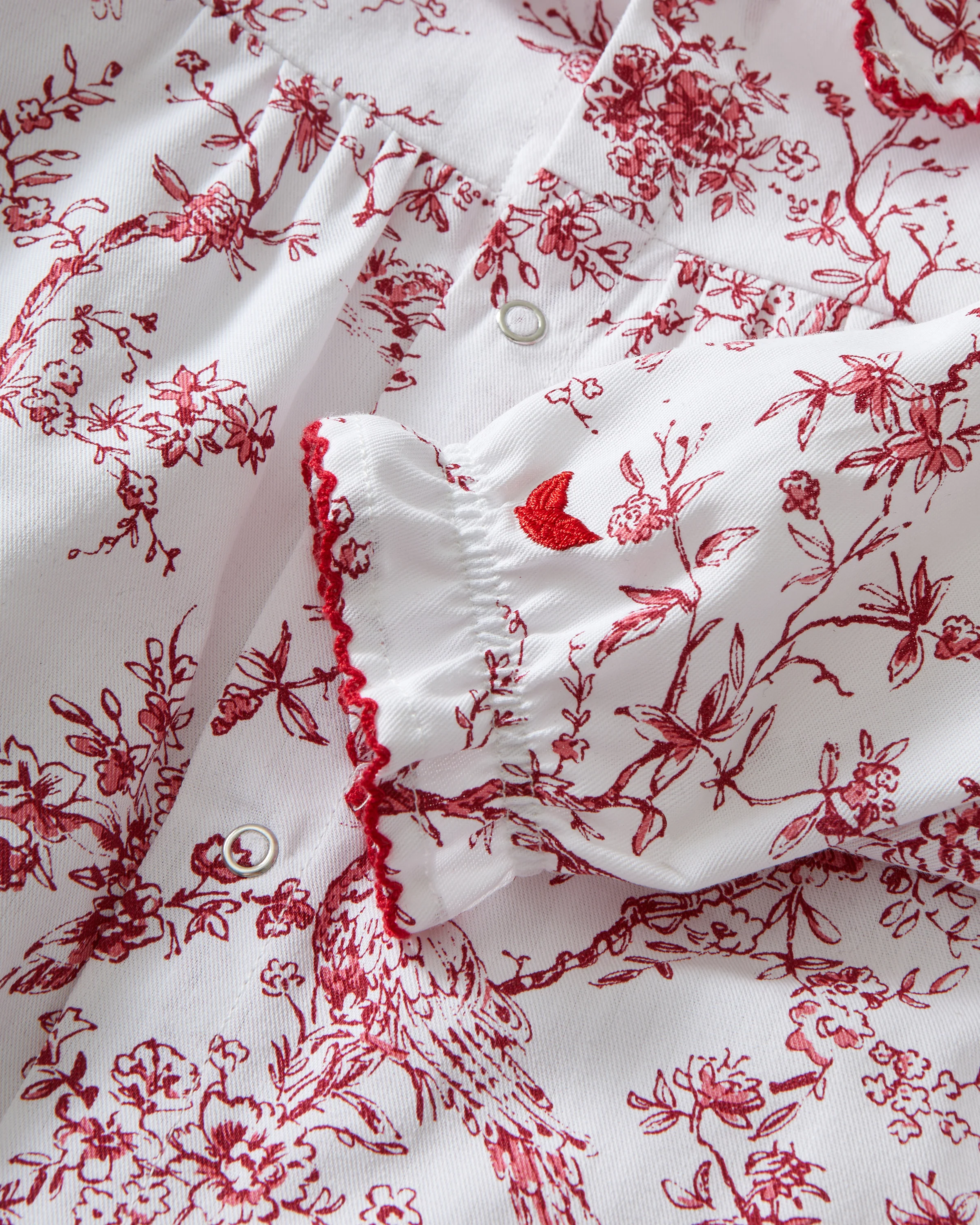 Baby's Twill Madeline Romper in Red Timeless Toile - Image 6