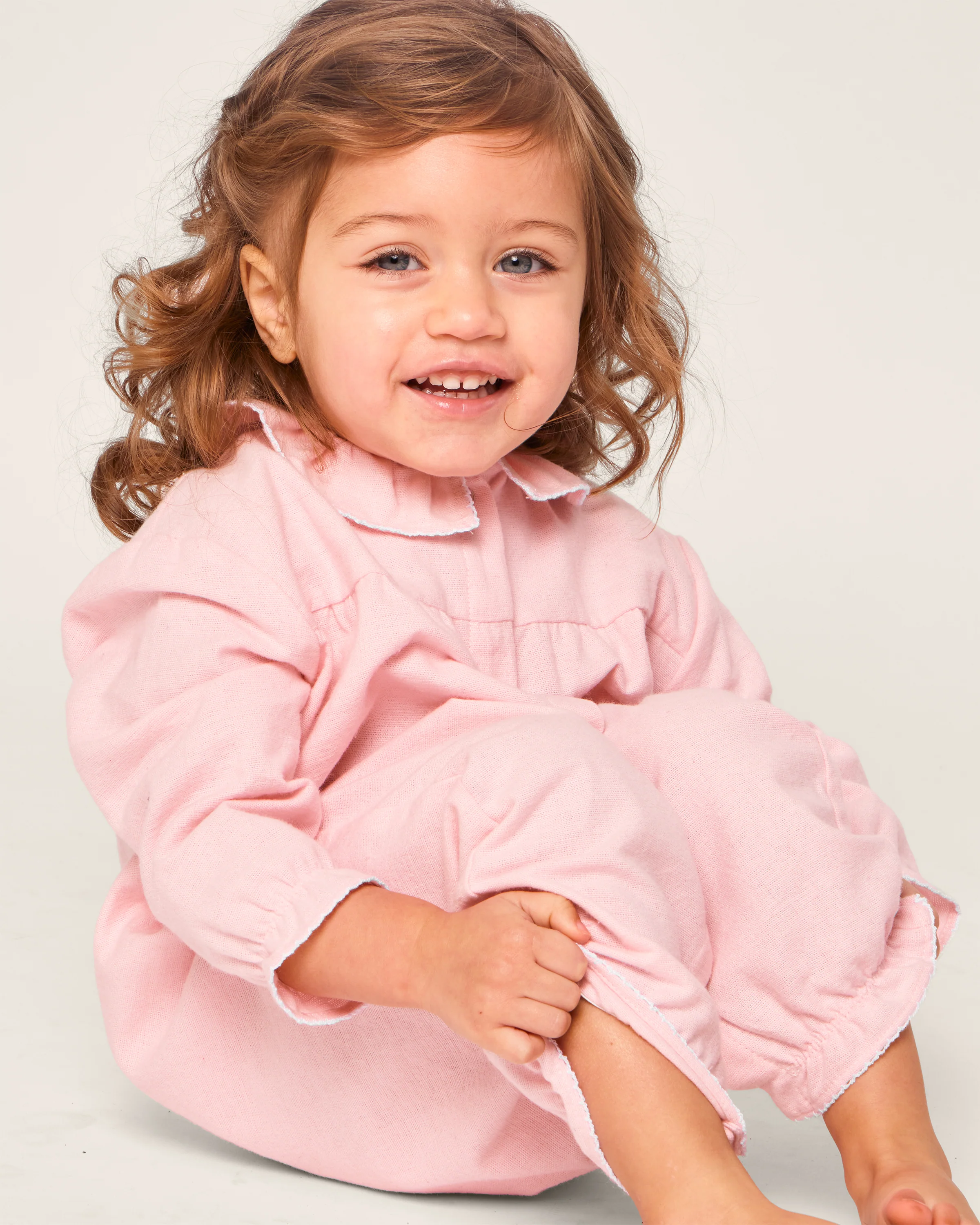 Baby's Flannel Madeline Romper in Pink - Image 3