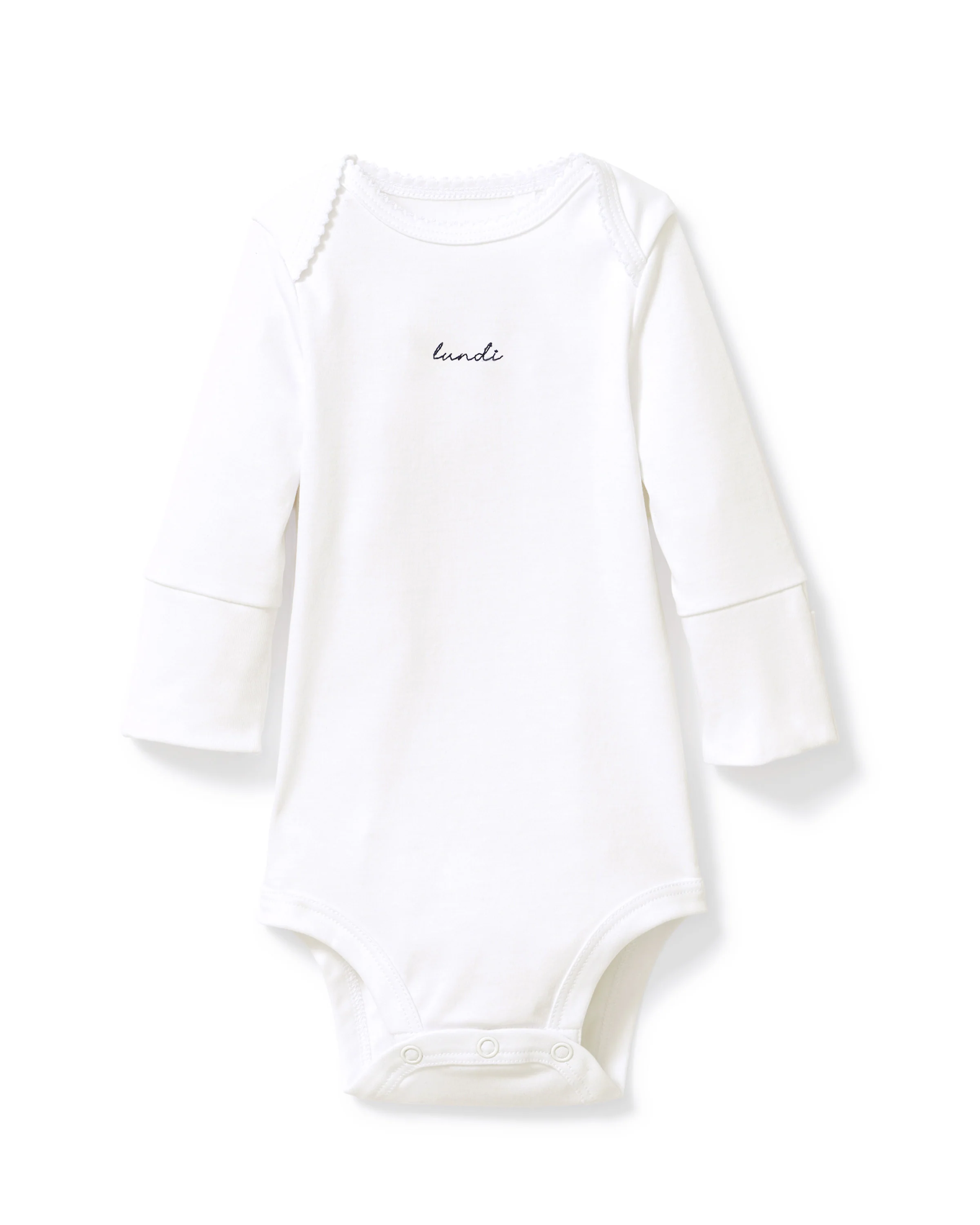Baby's Pima Long Sleeve Onesie Set in French Lessons Blue - Image 2