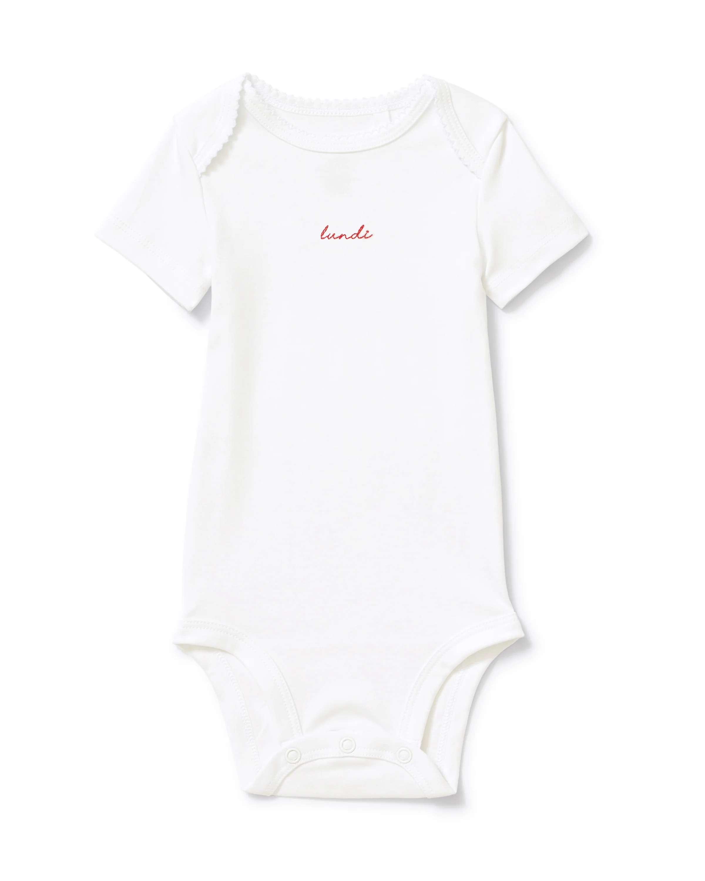 Baby's Pima Short Sleeve Onesie Set in French Lessons Pink - Image 2