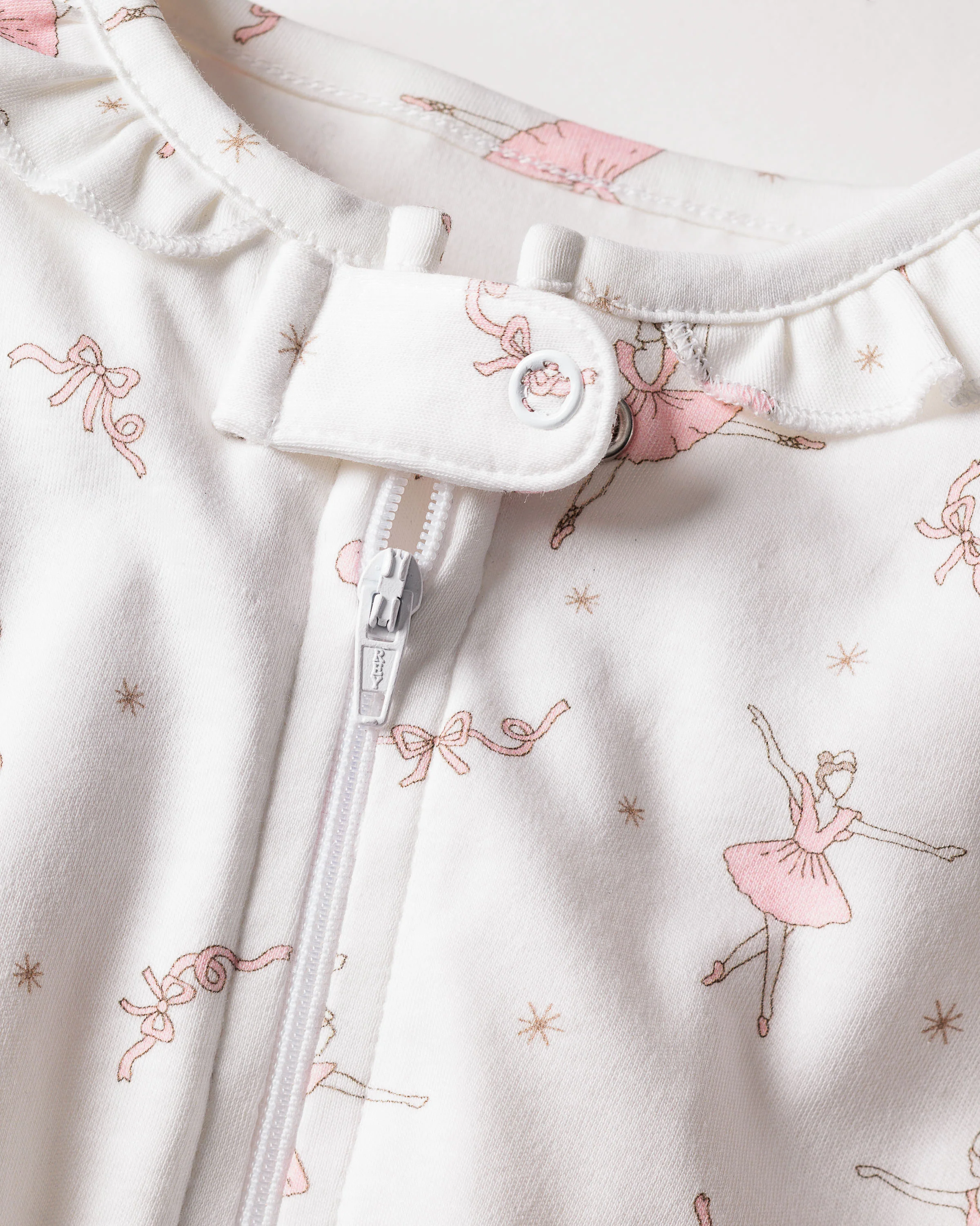 Baby's Pima Ruffle Collar Romper in Sugar Plum Fairy - Image 2