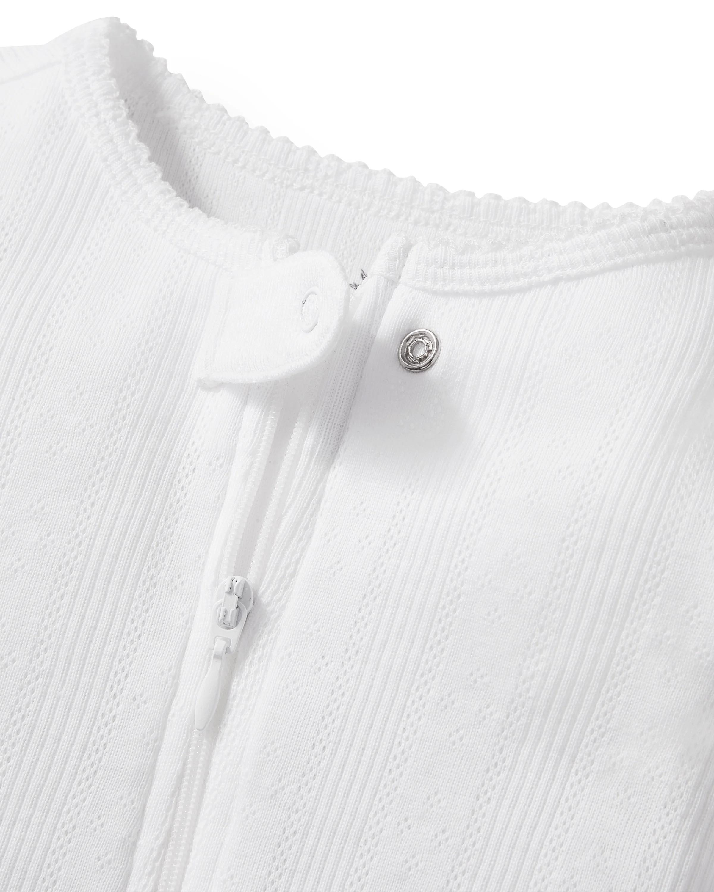 Baby's Pointelle Footie Romper in White - Image 2