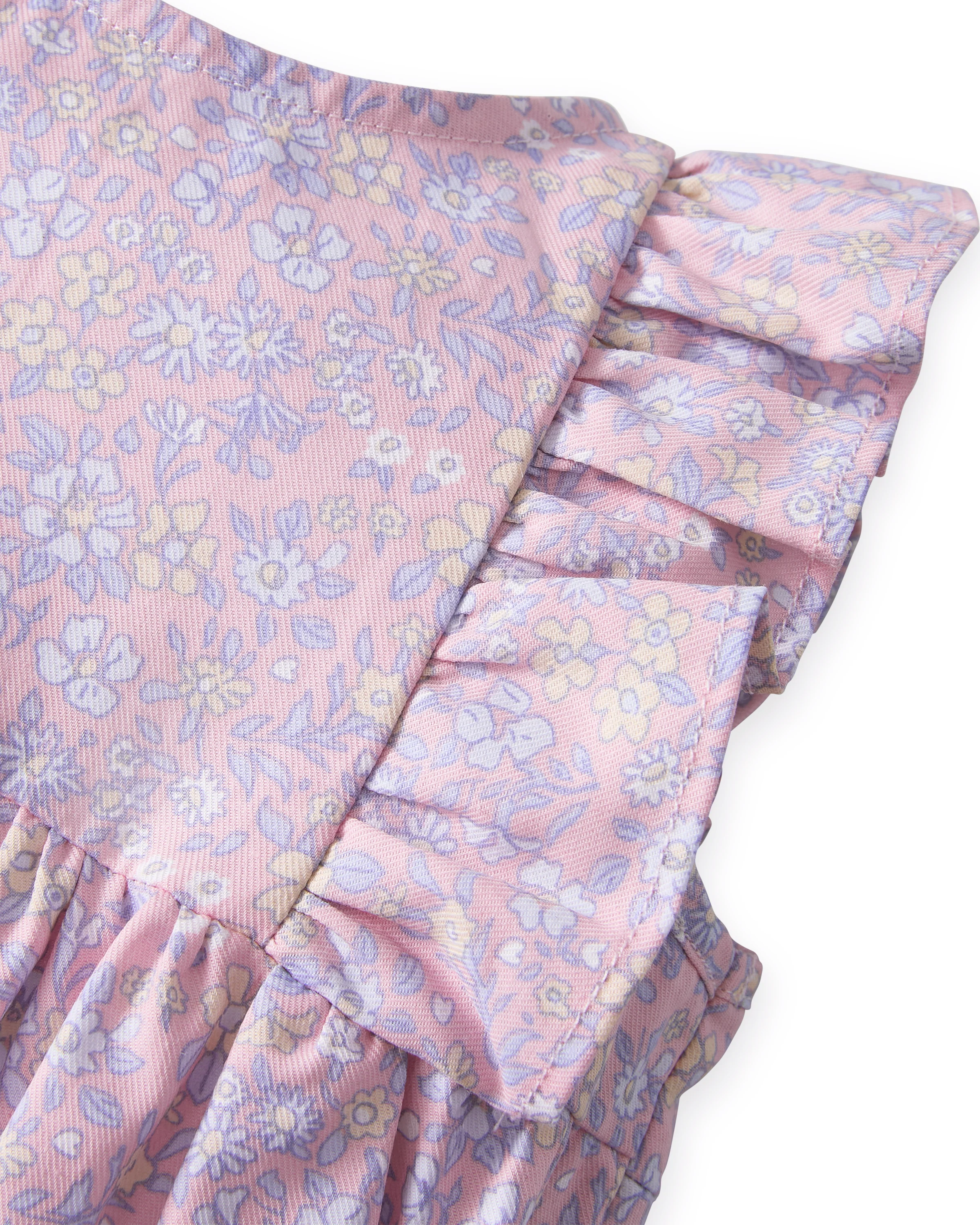 Baby's Twill Ruffled Romper in Fleur Blush - Image 7