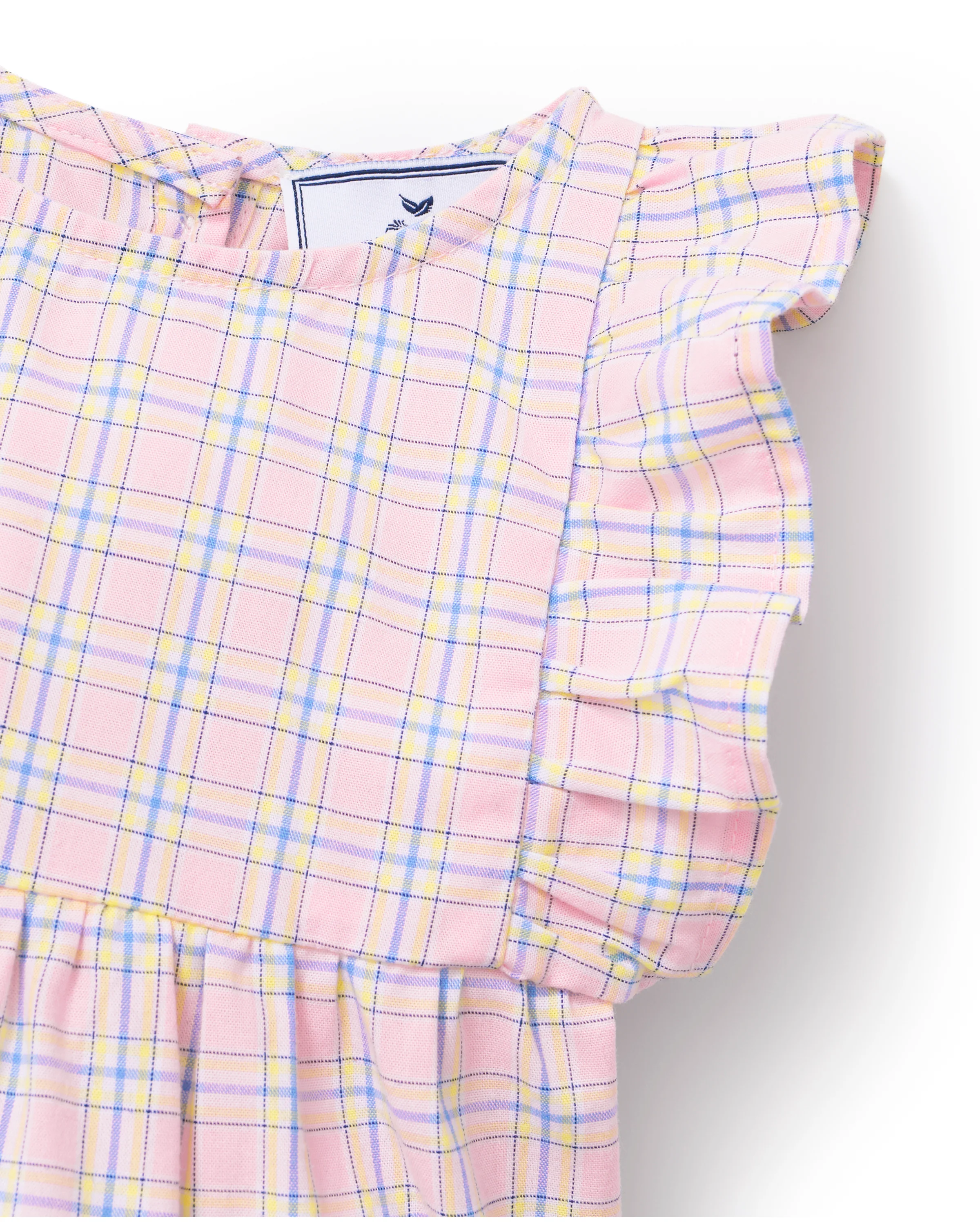 Baby's Twill Ruffled Romper in Peony Plaid - Image 7