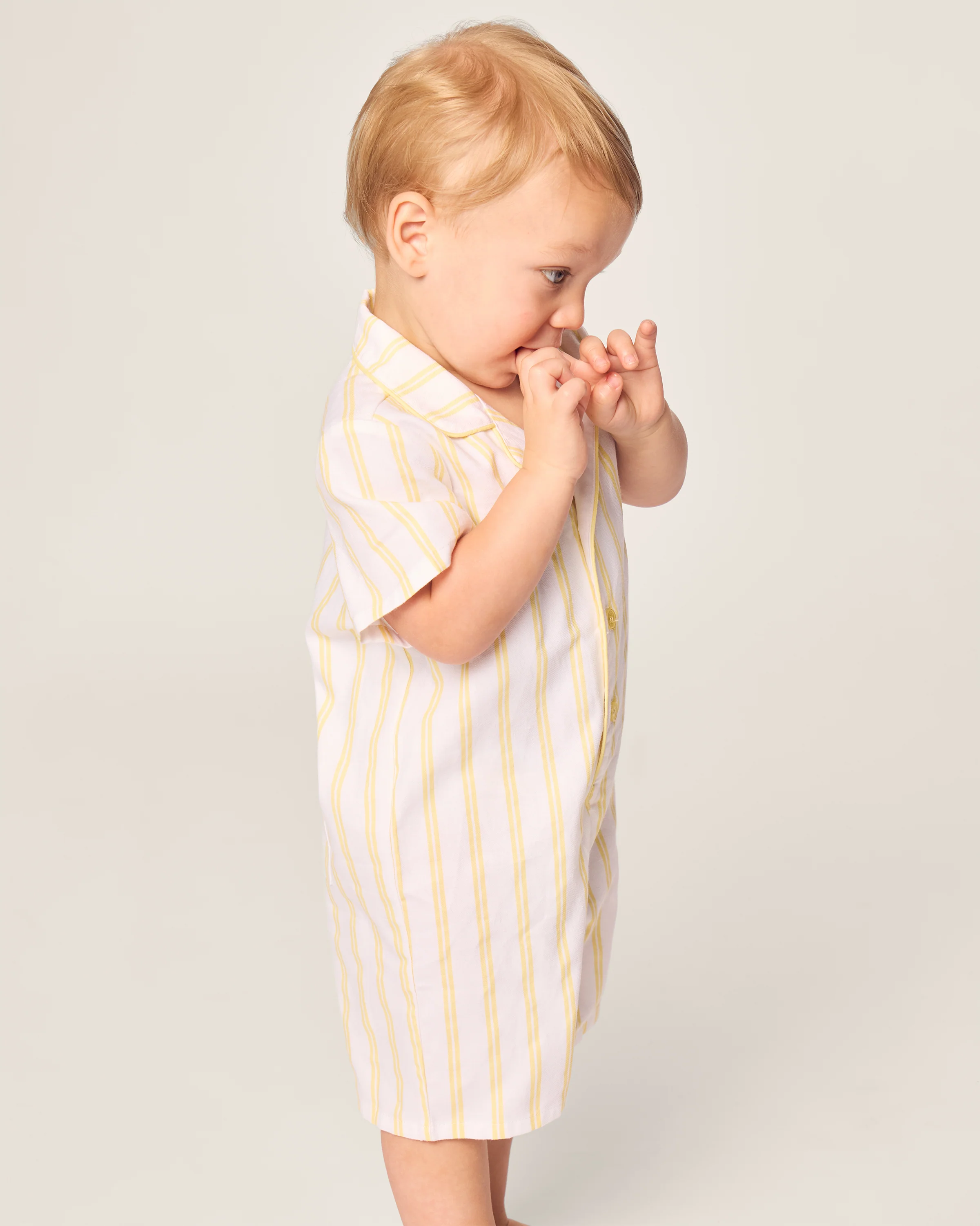 Baby's Twill Summer Romper in Sunny Stripe - Image 3