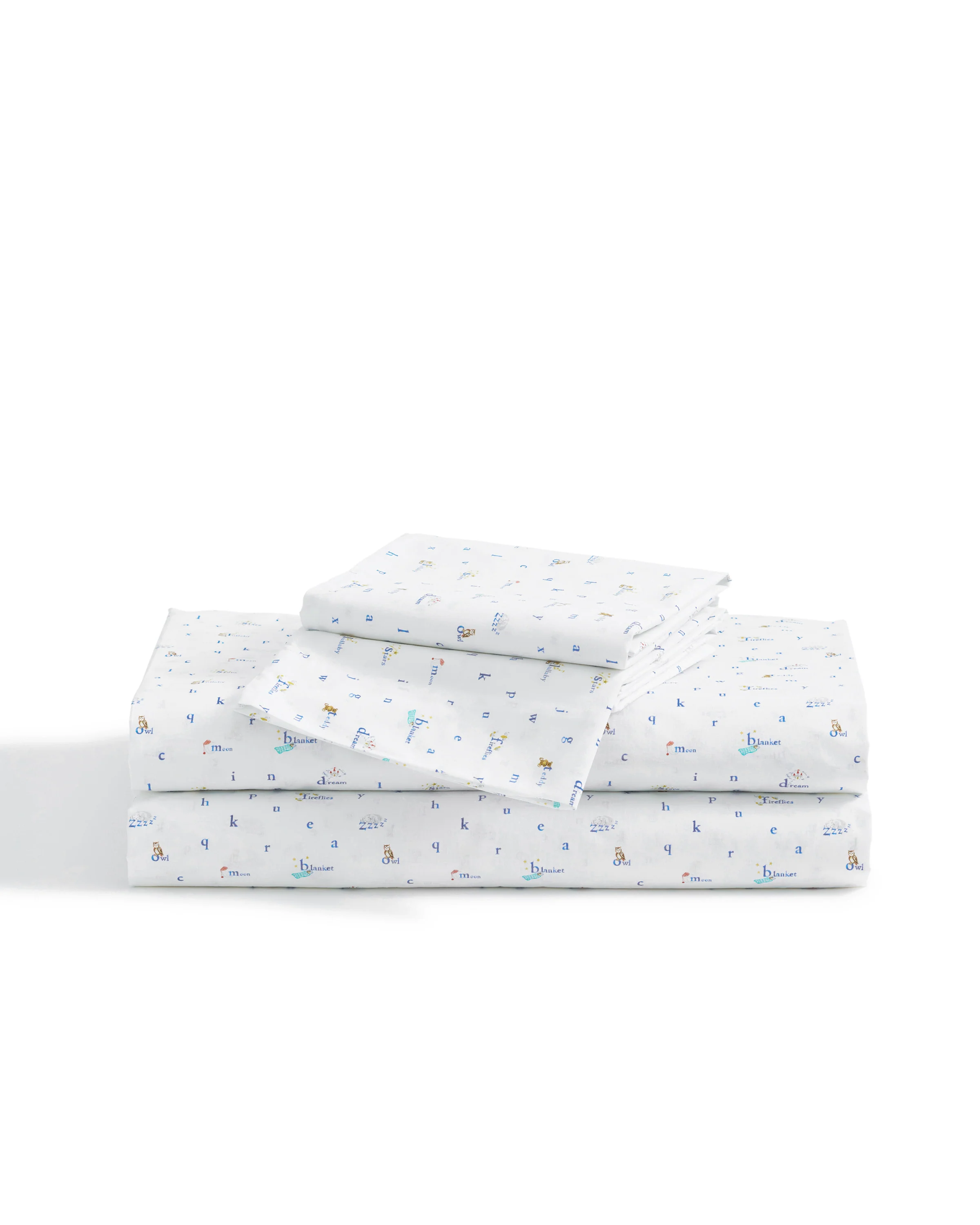 Luxe Premium Percale Bed Sheets in Letters and Lullabies