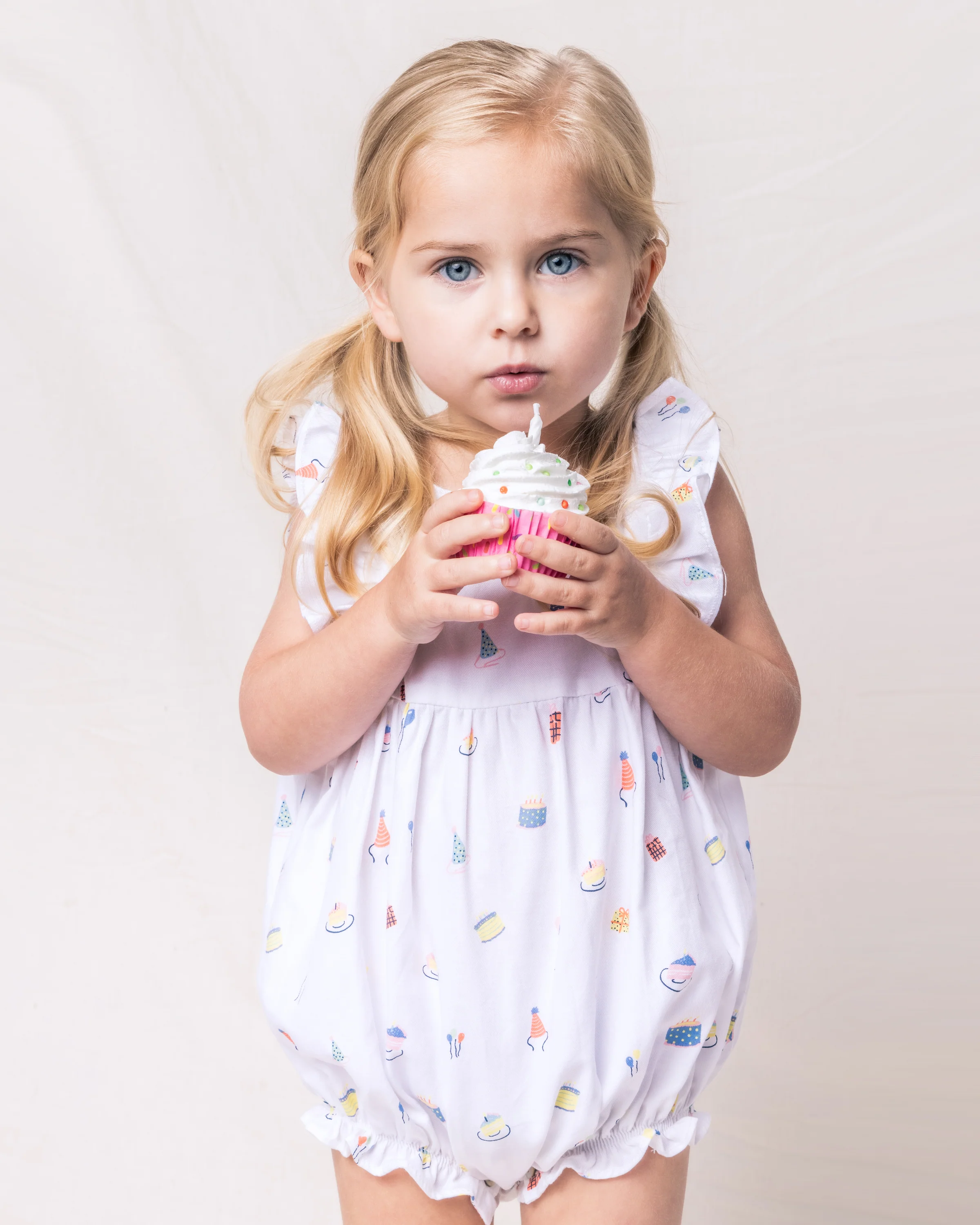 Baby's Twill Ruffled Romper in Birthday Wishes - Image 2