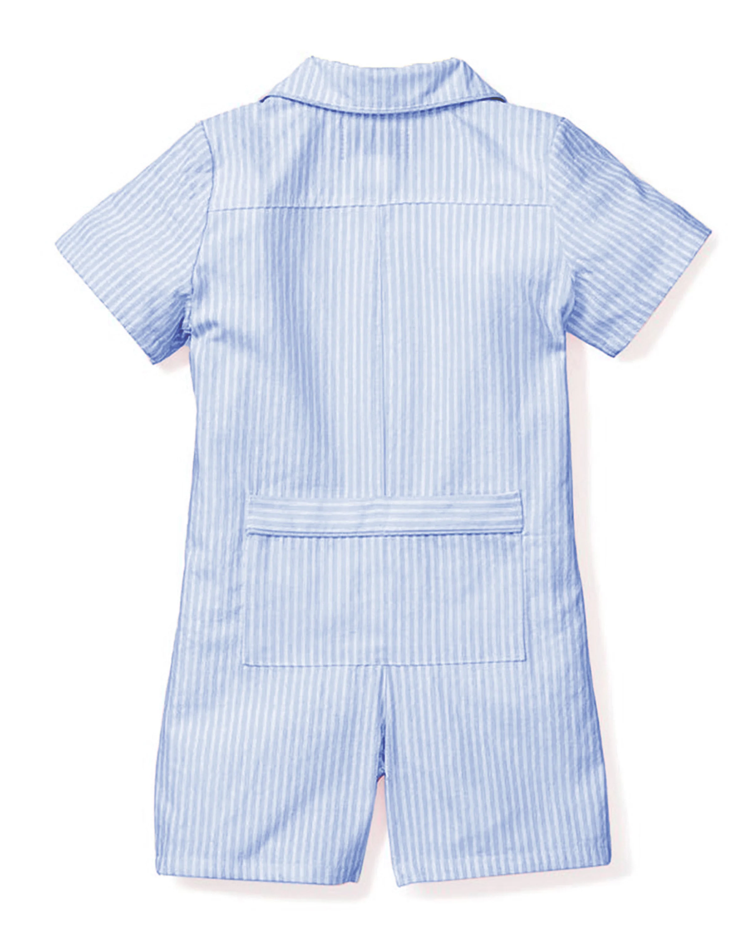 Baby's Twill Summer Romper in French Blue Heritage Stripe - Image 5