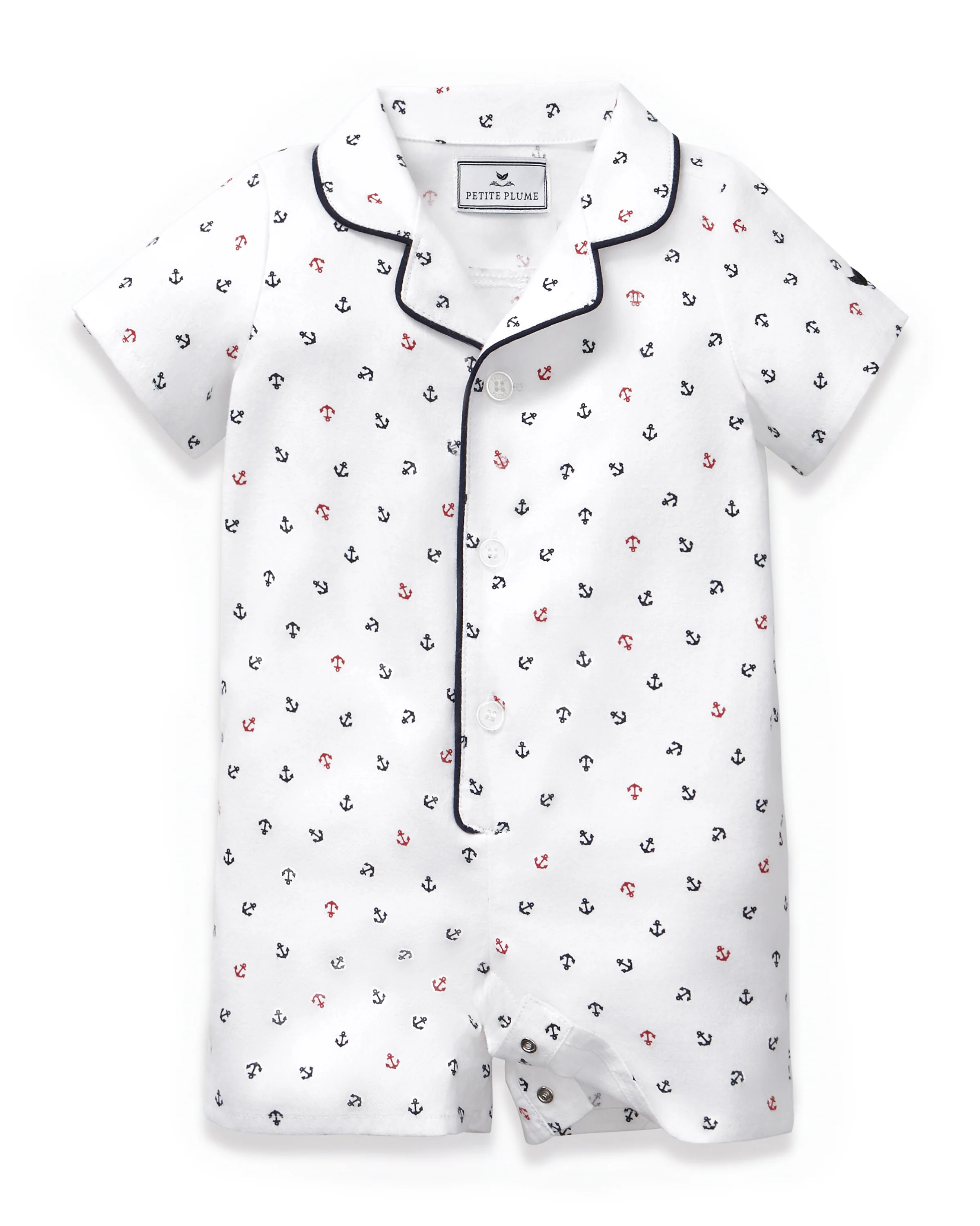 Baby's Twill Summer Romper in Anchors Away White - Image 4