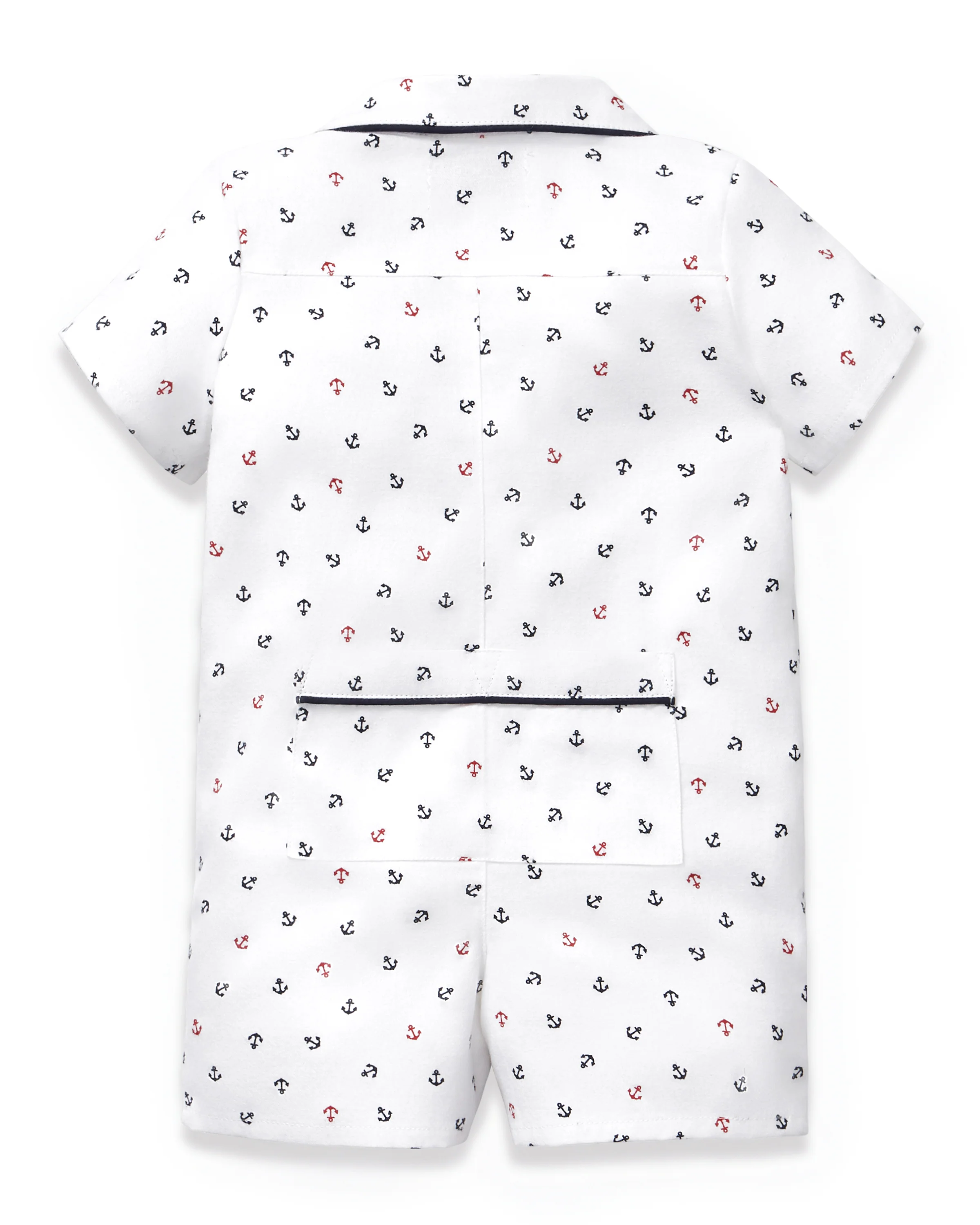 Baby's Twill Summer Romper in Anchors Away White - Image 5