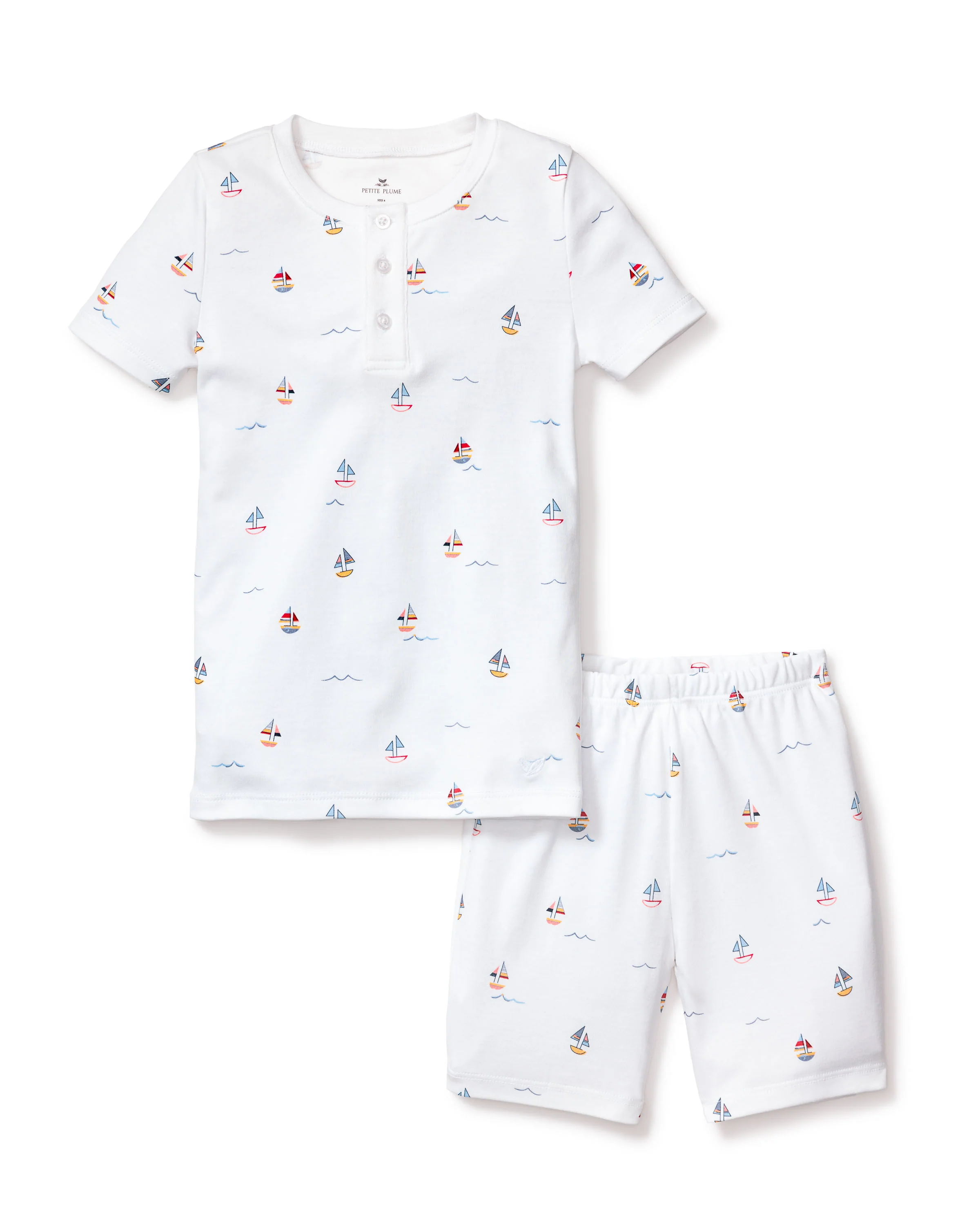 Kid's Pima Snug Fit Pajama Short Set in Bateau