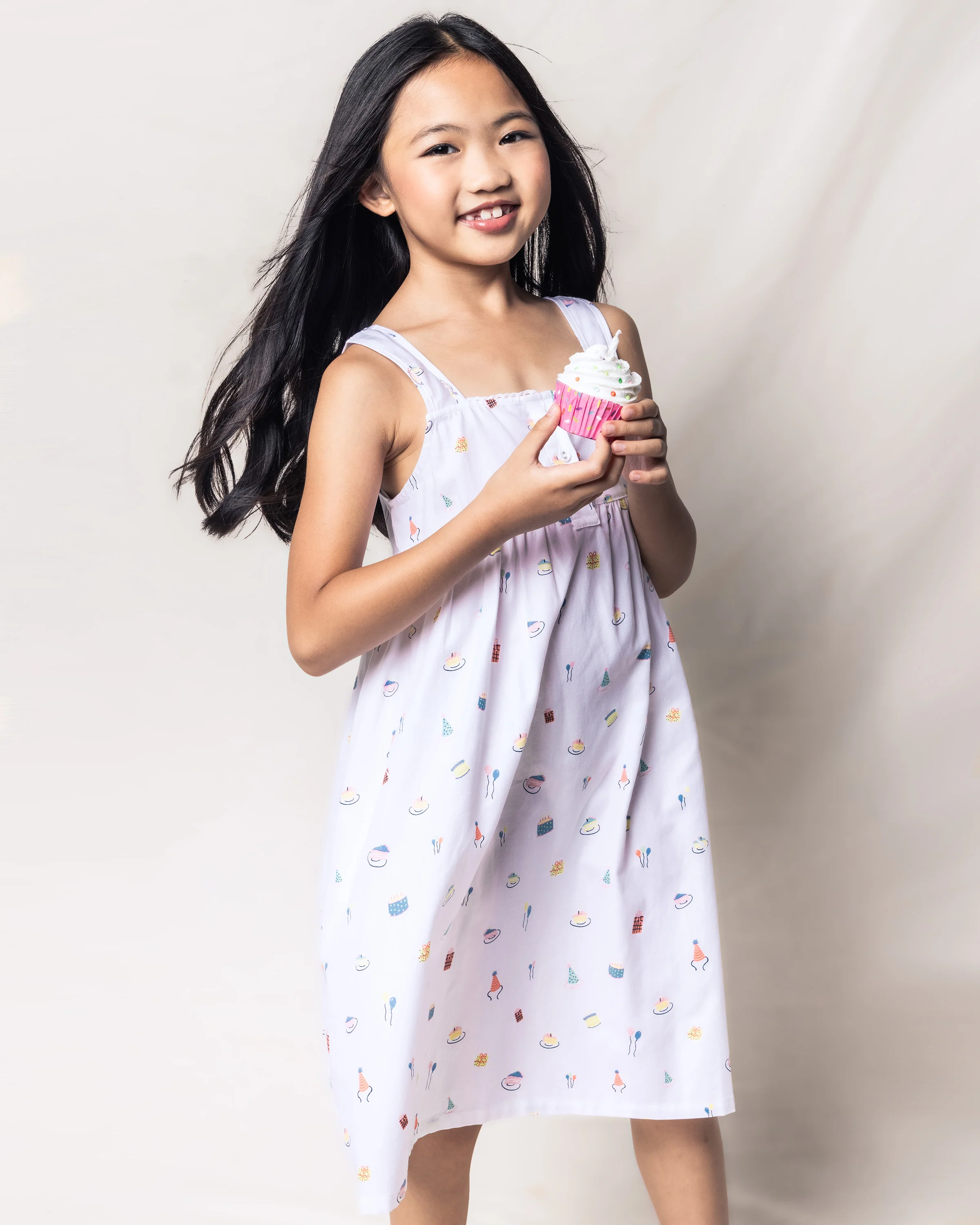 Girl's Twill Charlotte Nightgown in Birthday Wishes - Image 2