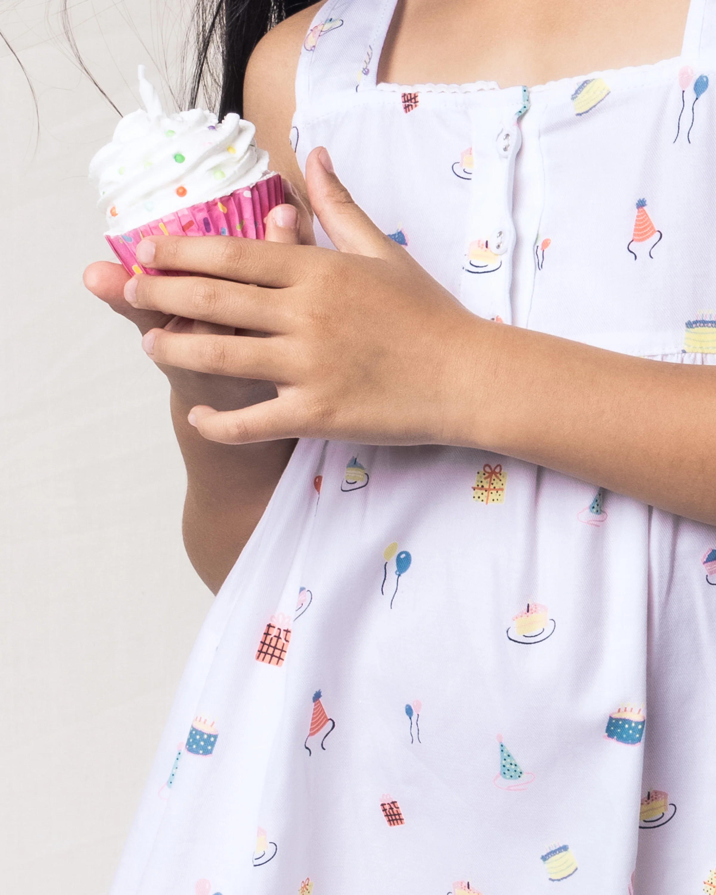 Girl's Twill Charlotte Nightgown in Birthday Wishes - Image 4