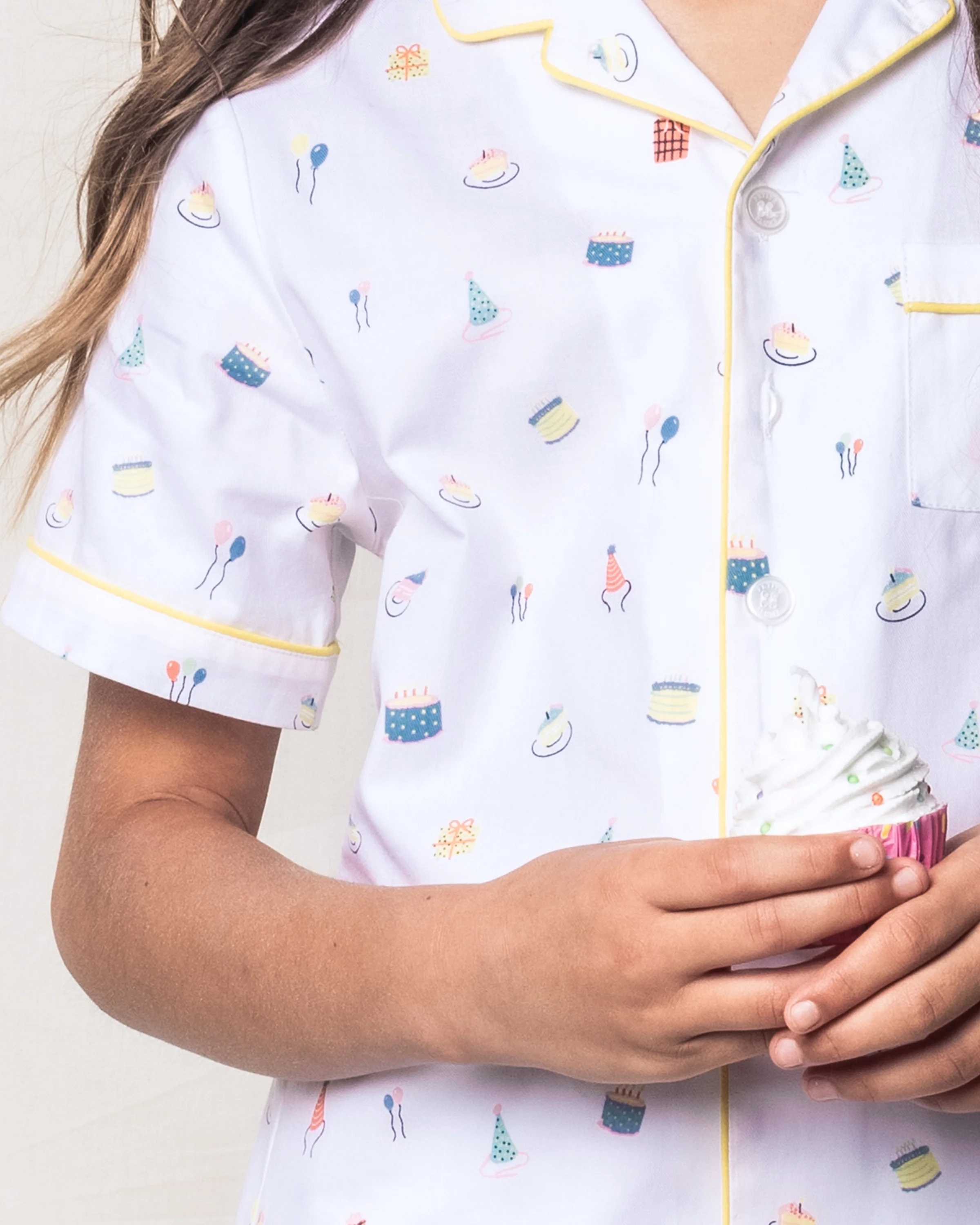 Kid's Twill Pajama Short Set in Birthday Wishes - Image 4