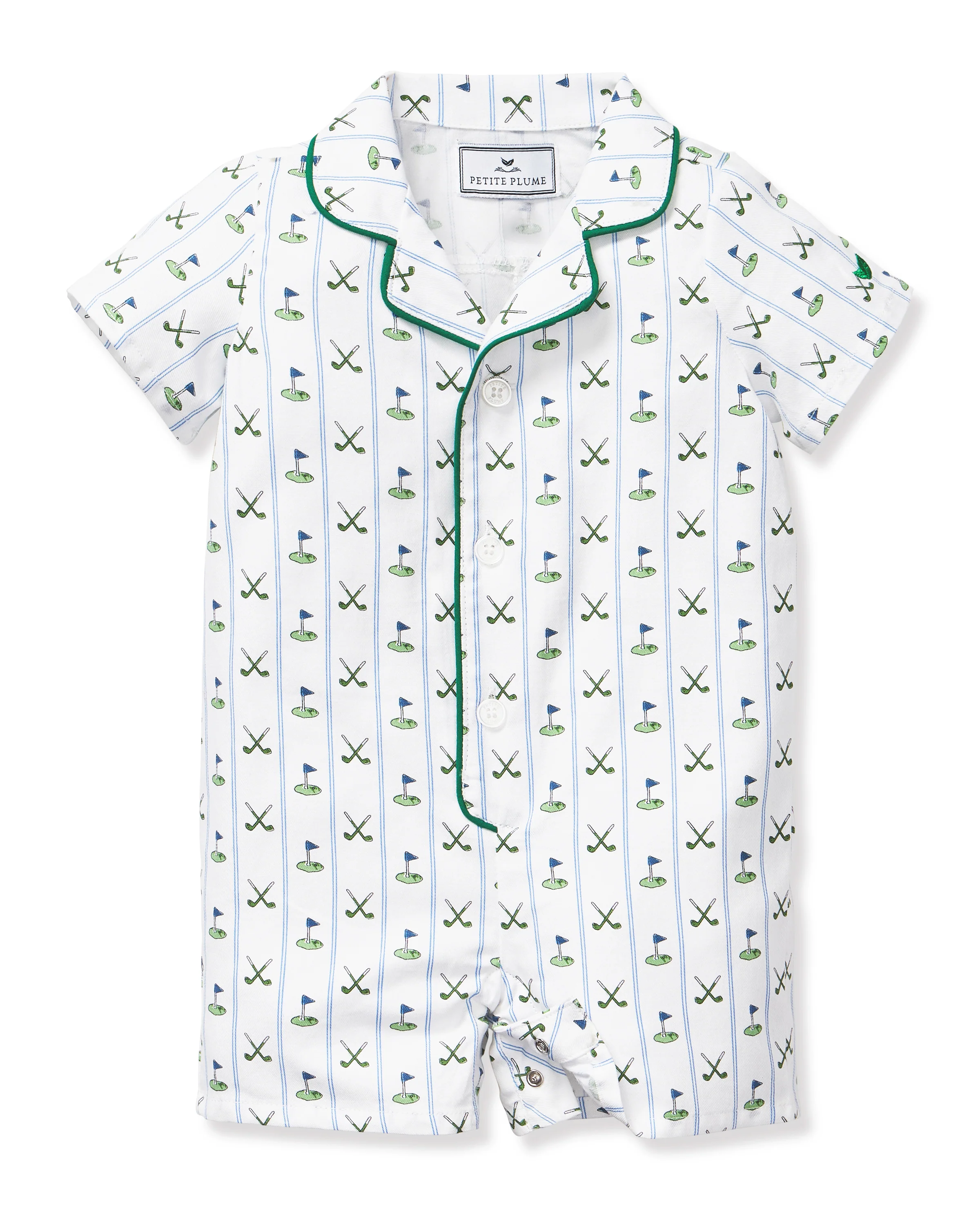 Baby's Twill Summer Romper in Fairway Stripe - Image 5
