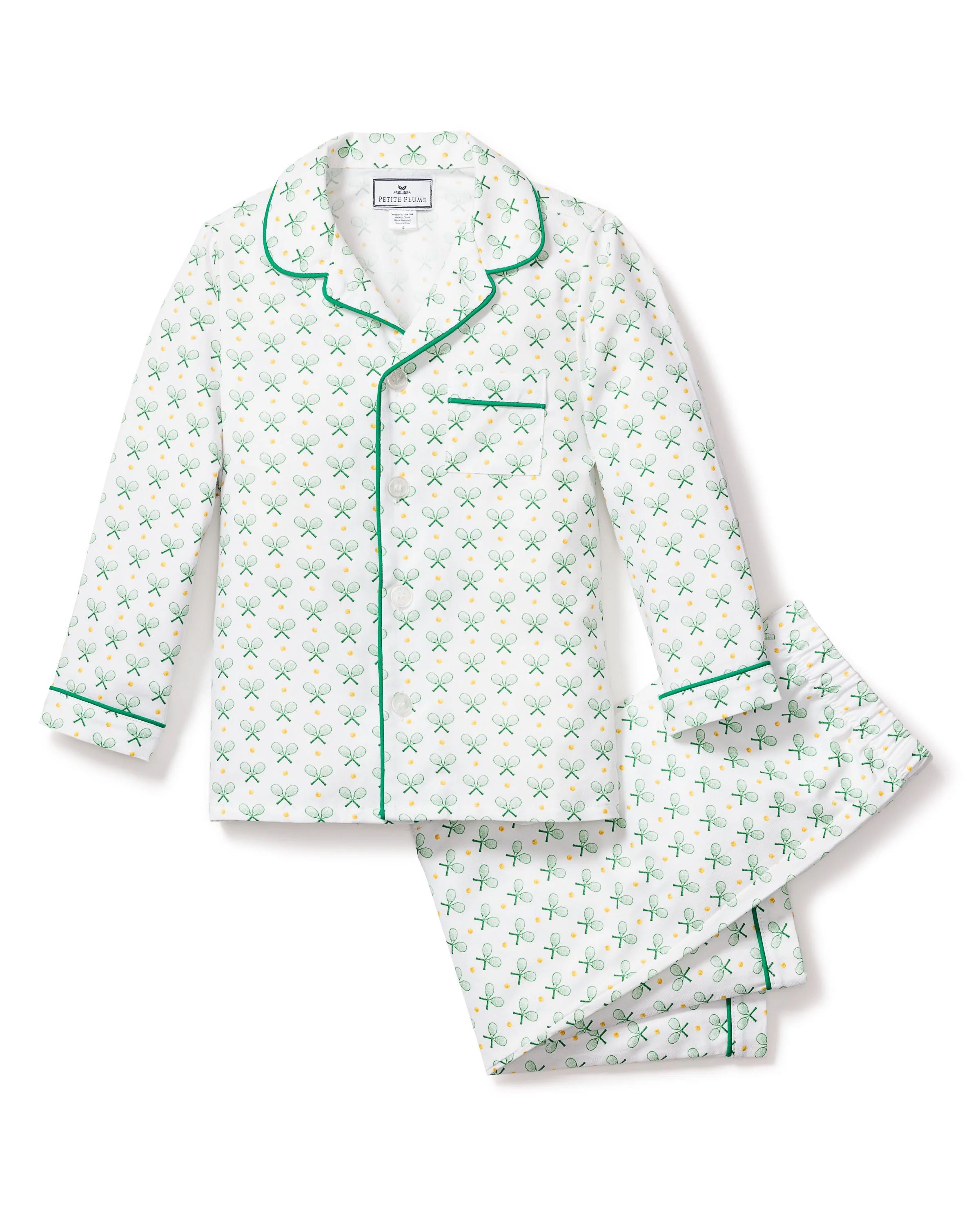 Kid's Twill Pajama Set in Match Point - Image 4