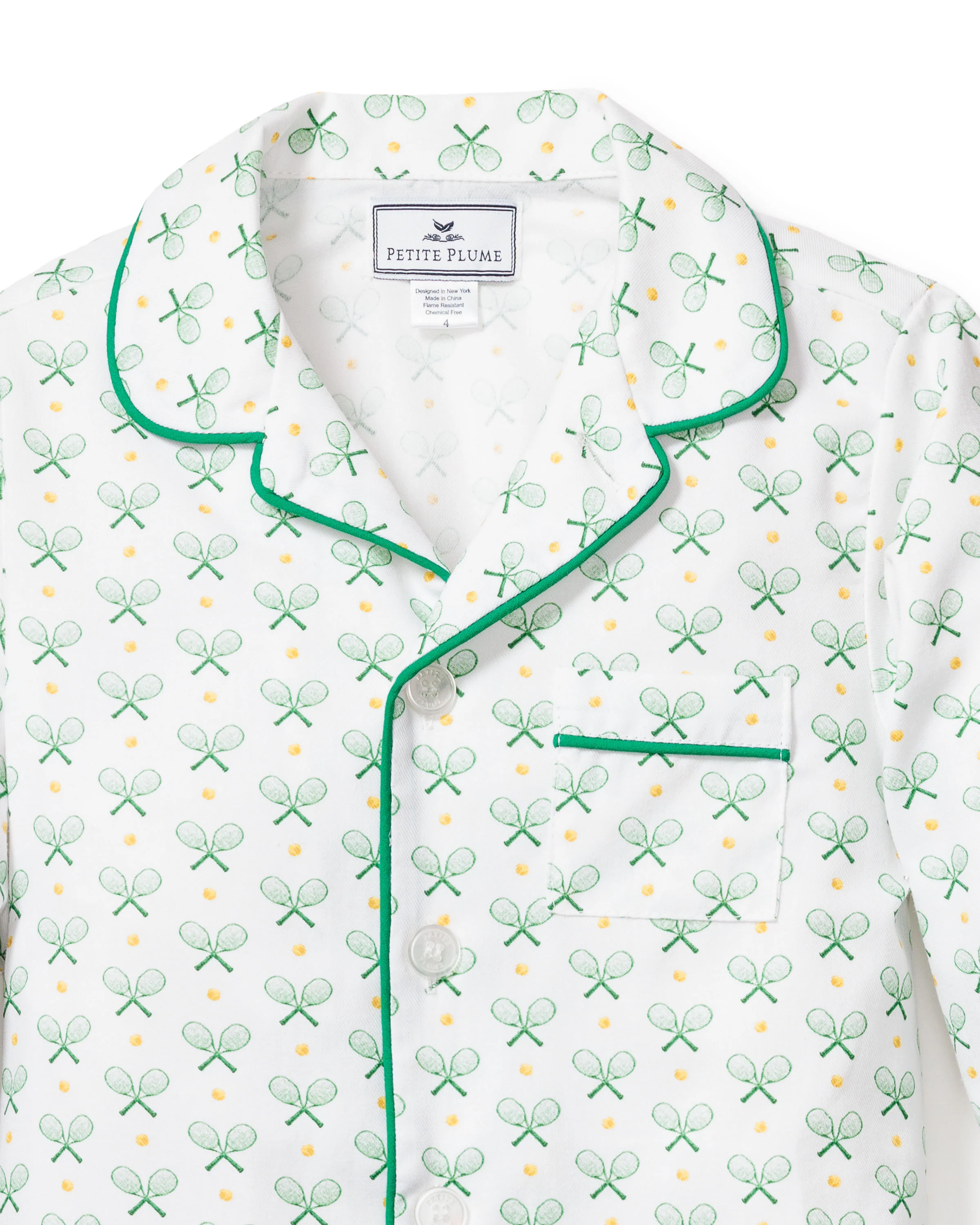 Kid's Twill Pajama Set in Match Point - Image 5