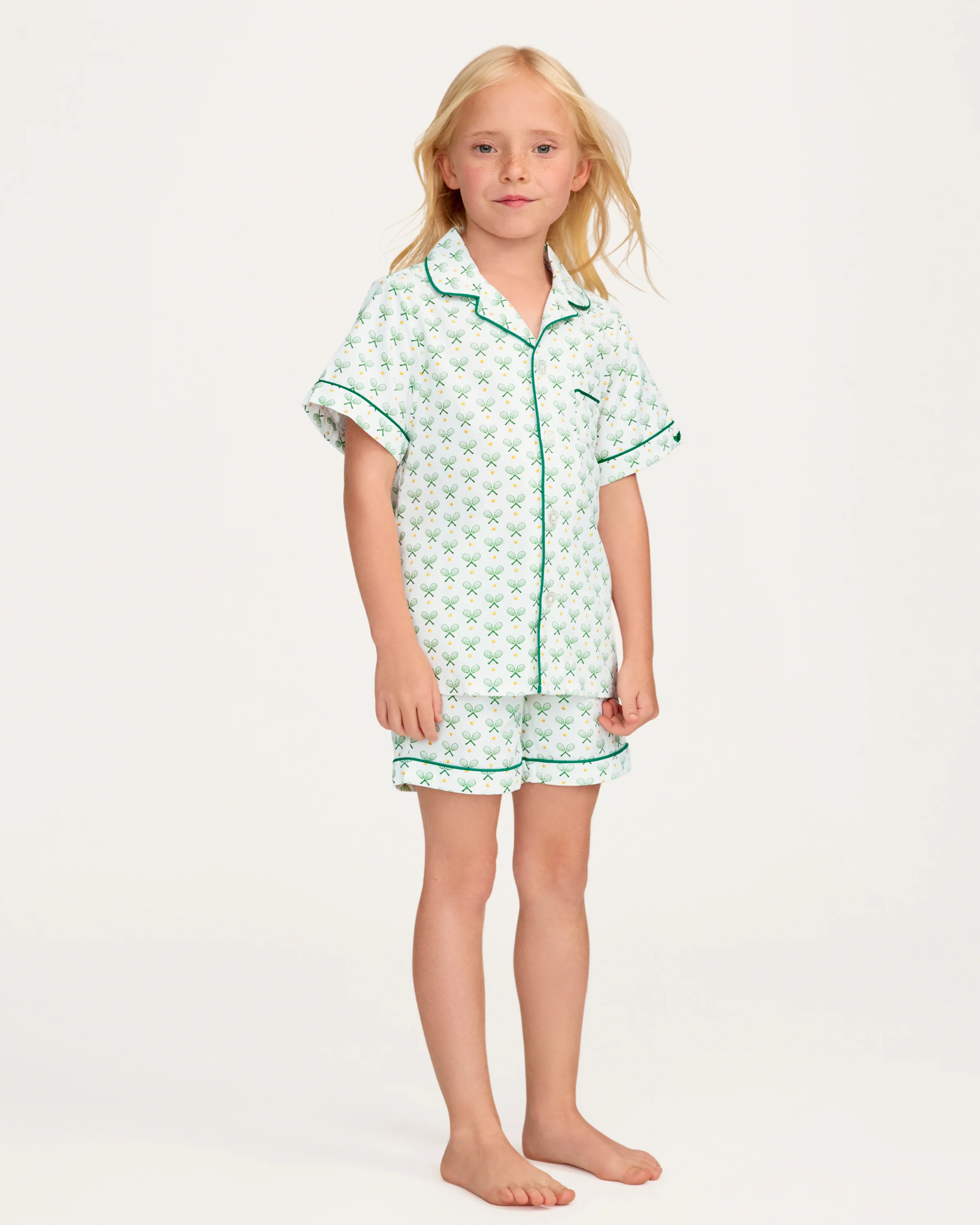 Kid's Twill Pajama Short Set in Match Point
