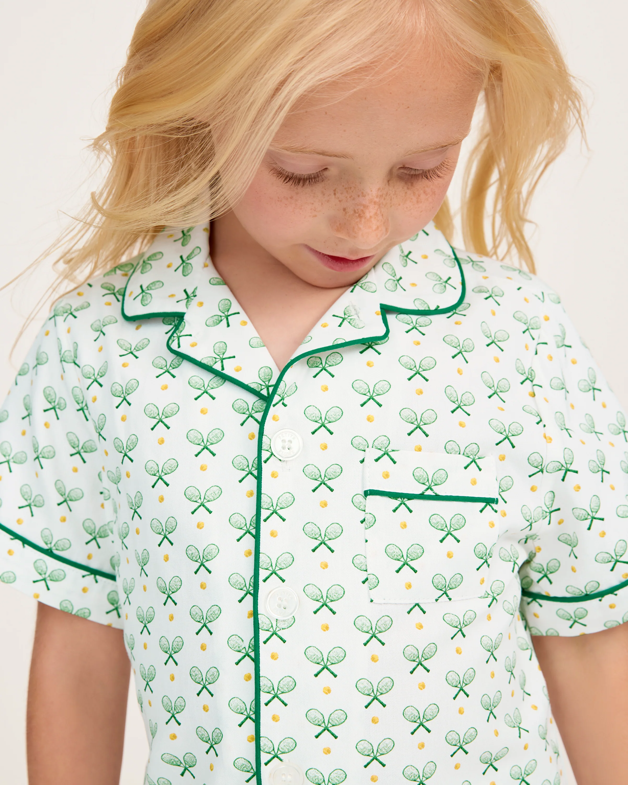Kid's Twill Pajama Short Set in Match Point - Image 2
