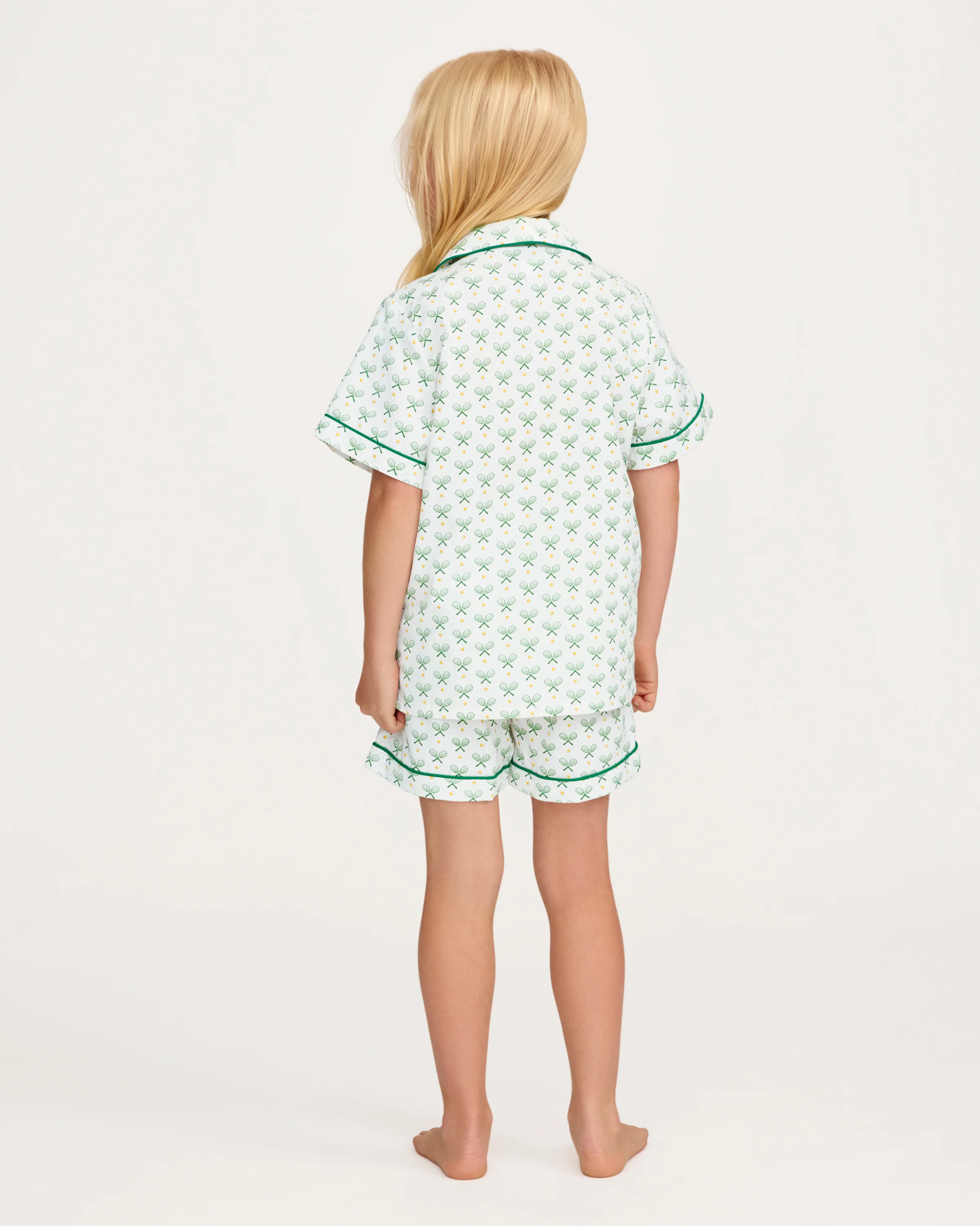 Kid's Twill Pajama Short Set in Match Point - Image 3