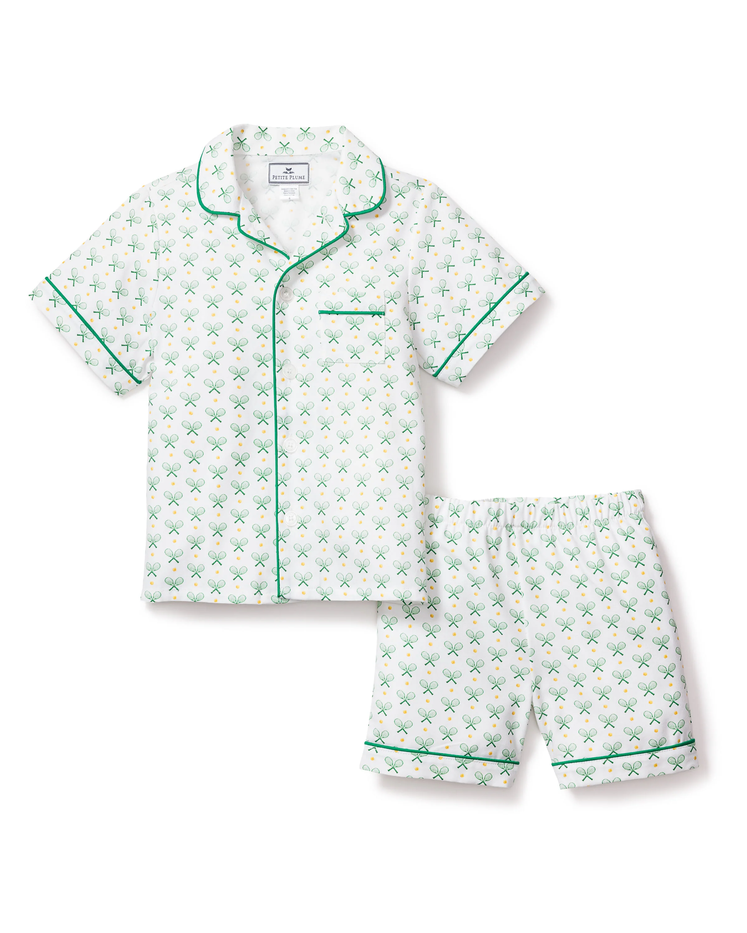 Kid's Twill Pajama Short Set in Match Point - Image 4