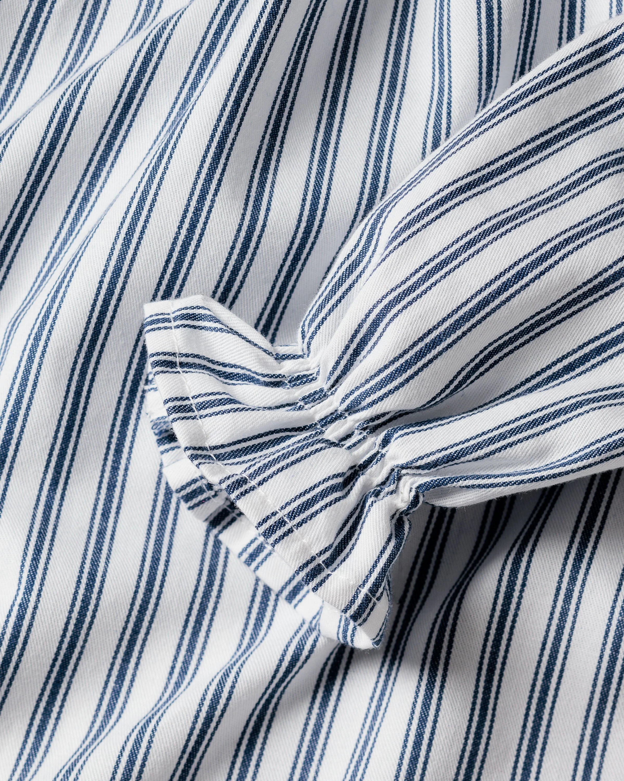 Girl's Twill Delphine Nightgown in Navy French Ticking - Image 8