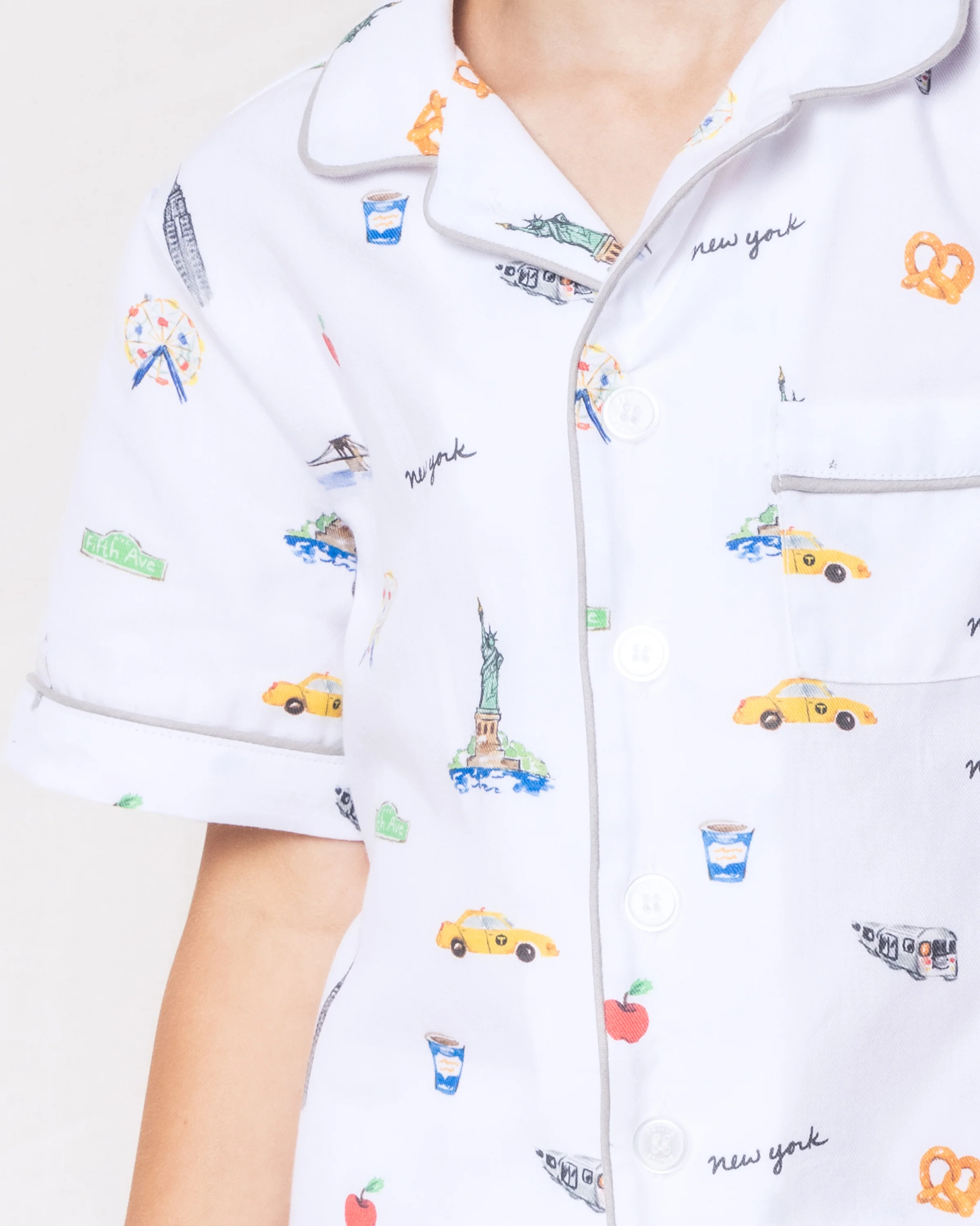 Kid's Twill Pajama Short Set in New York! New York! - Image 3