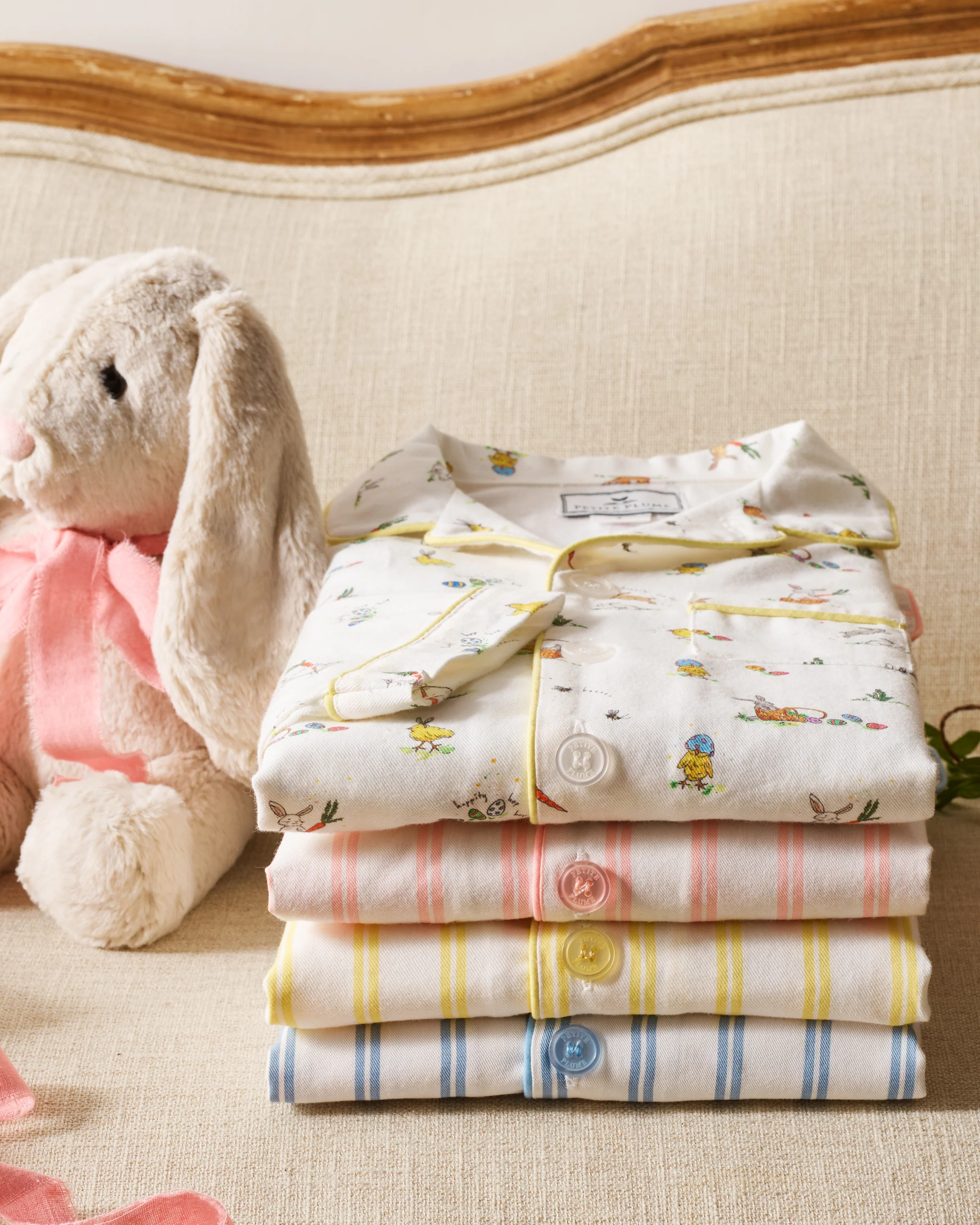 Kid's Twill Pajama Short Set in Periwinkle Stripe - Image 3