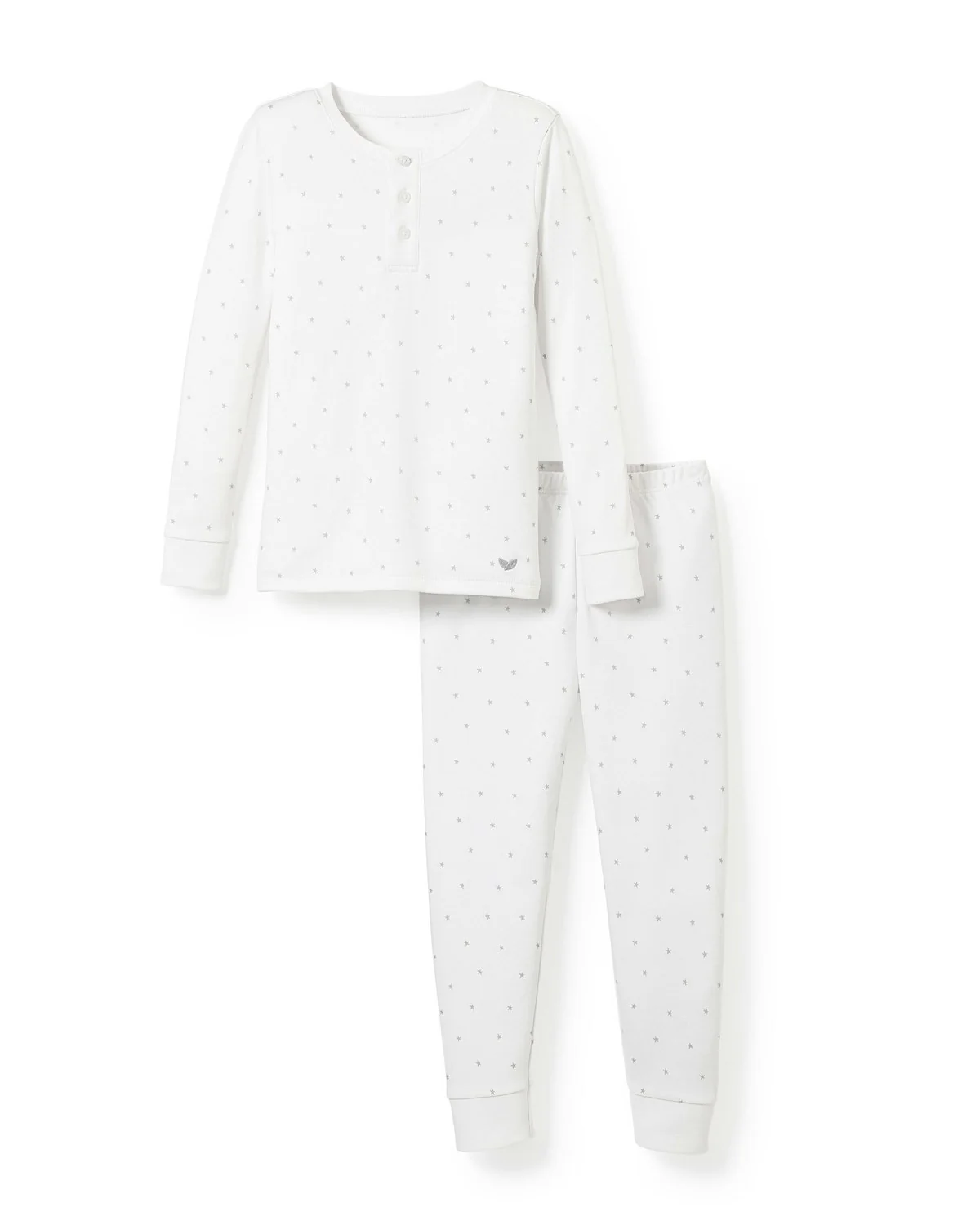 Girl's Pima Snug Fit Pajama Trio in Pink Stripe, Grey Stars, & Sweethearts - Image 3